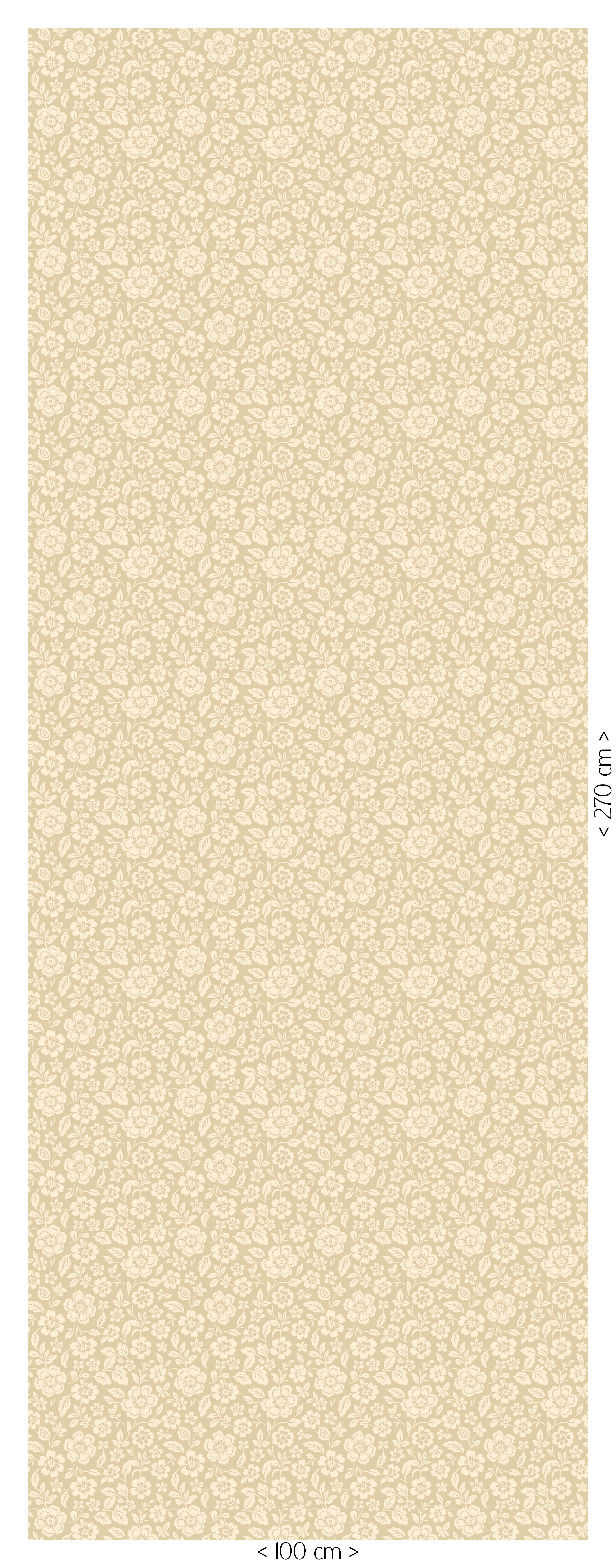 Meadow Bloom honey bloemenbehang van 100 bij 270 cm met crèmekleurige veldbloemen
