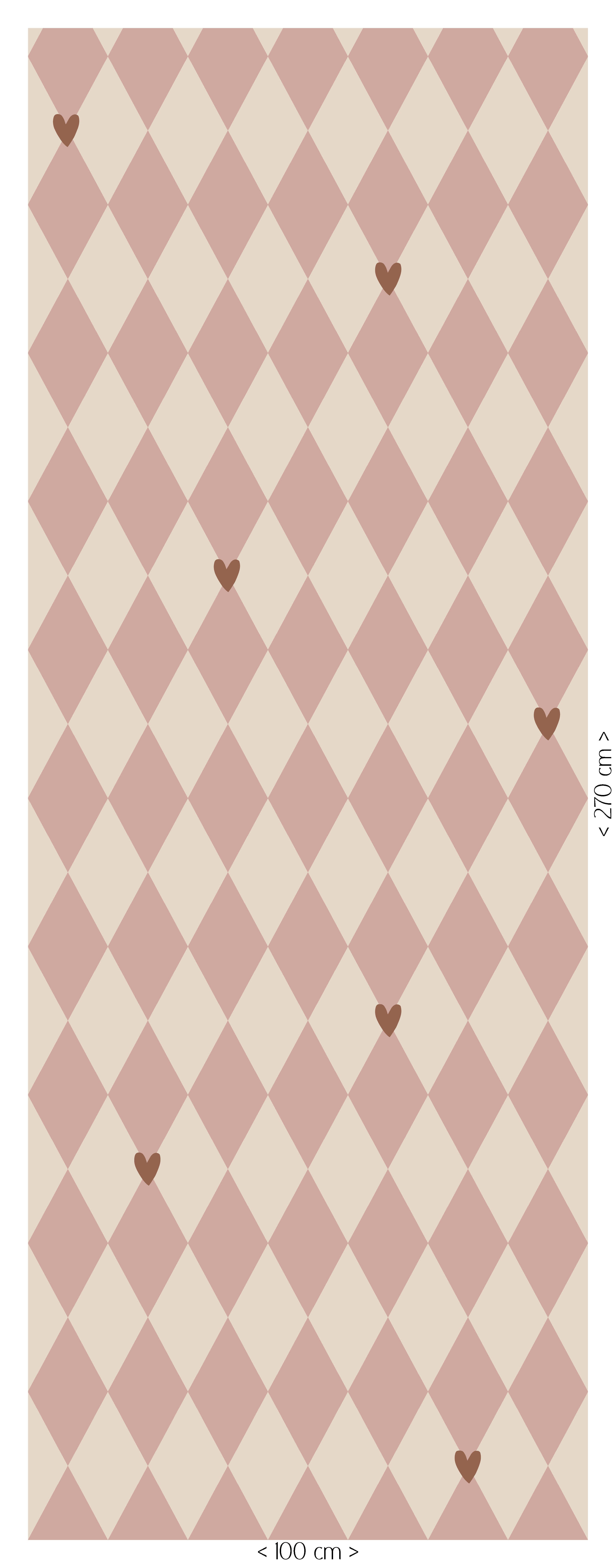 Behang Wiebertje - powder blush | hearts