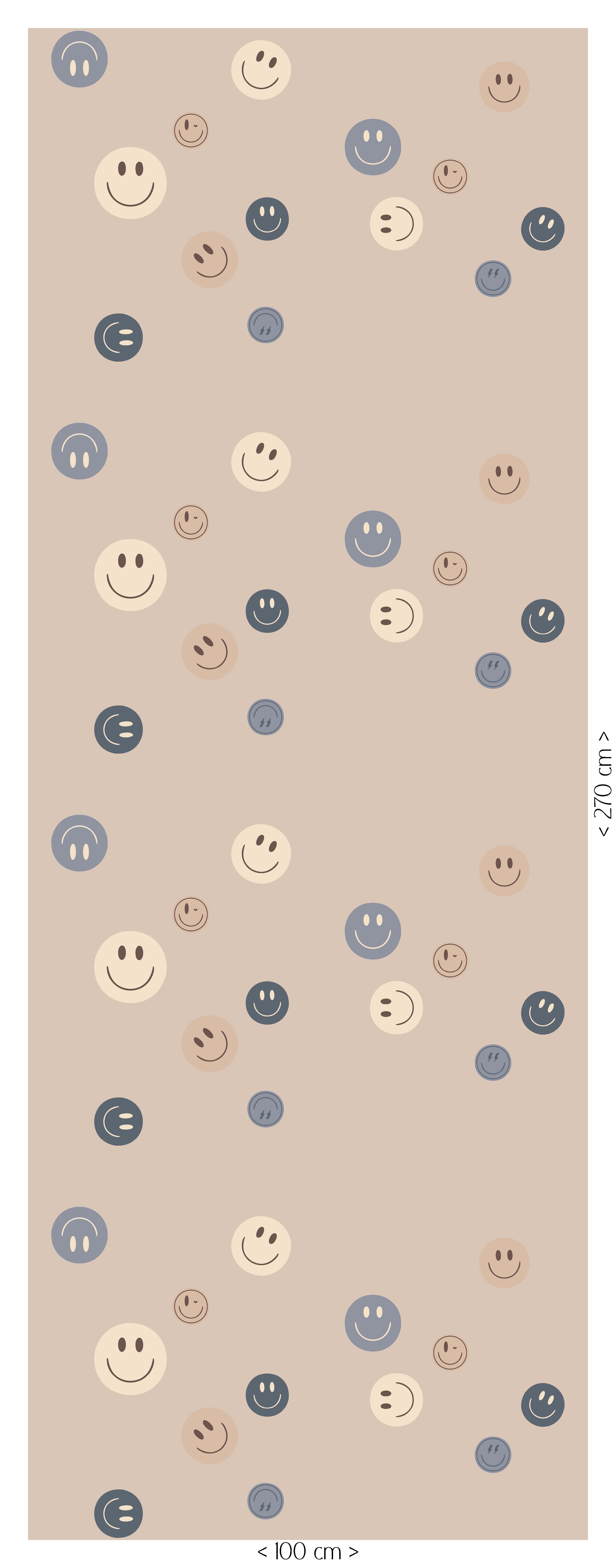 Behang Smiley - navy