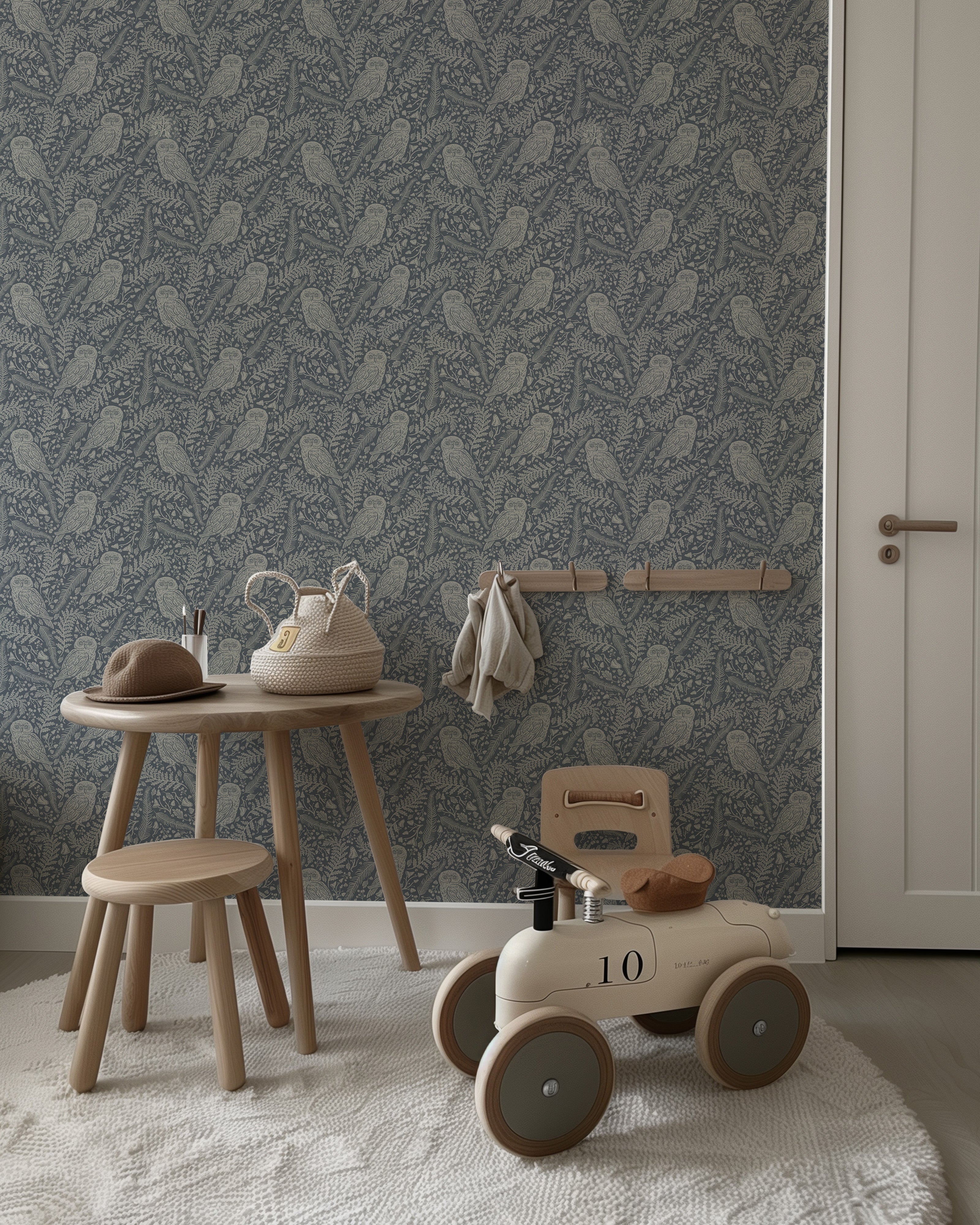 Whispering Woods Wallpaper - blue