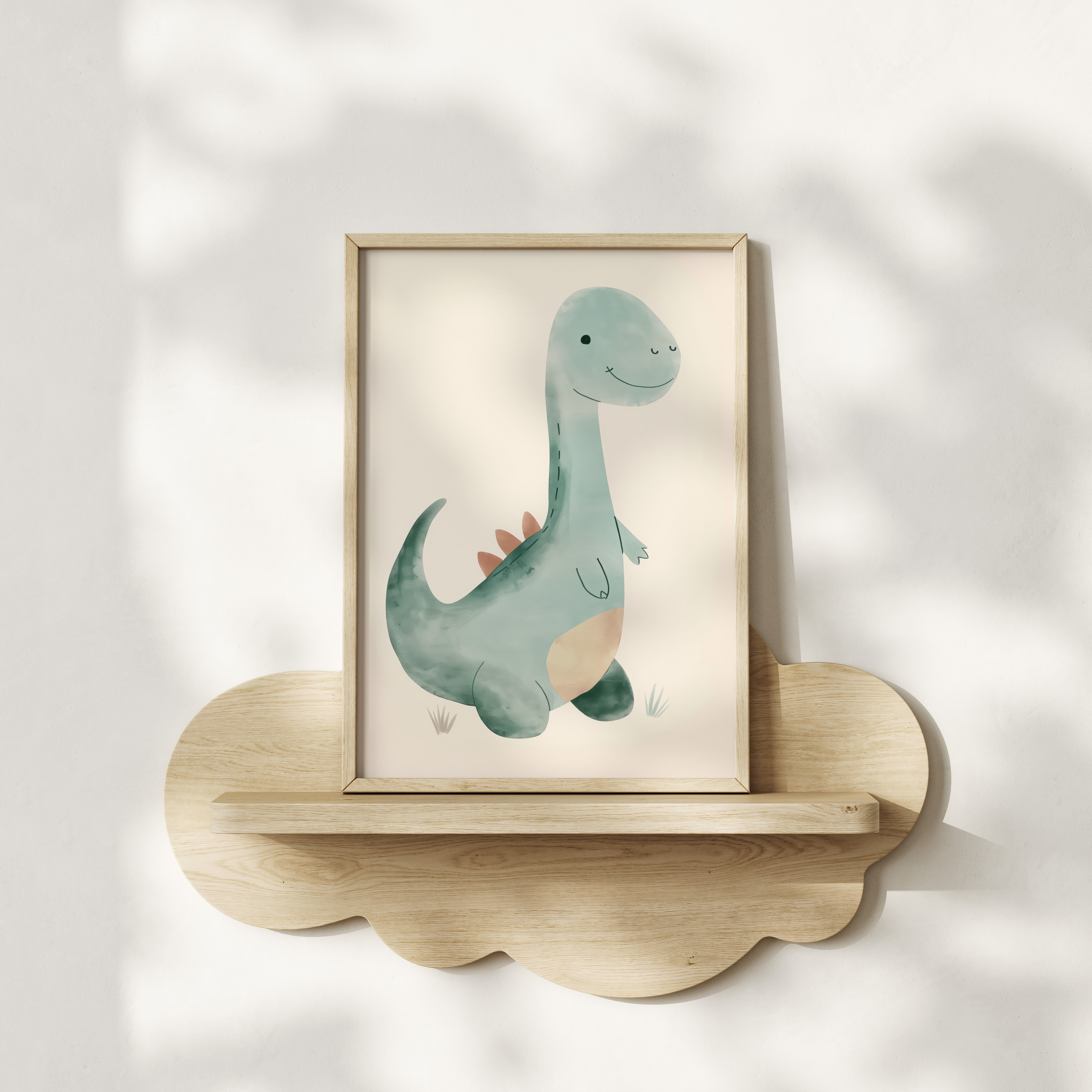 Kinderkamer print - Lieve Dinosaurus