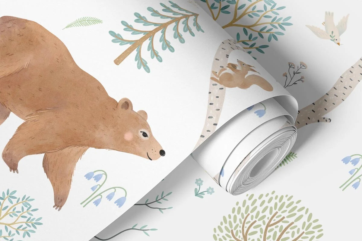 Collage wallpaper Animals in the forest