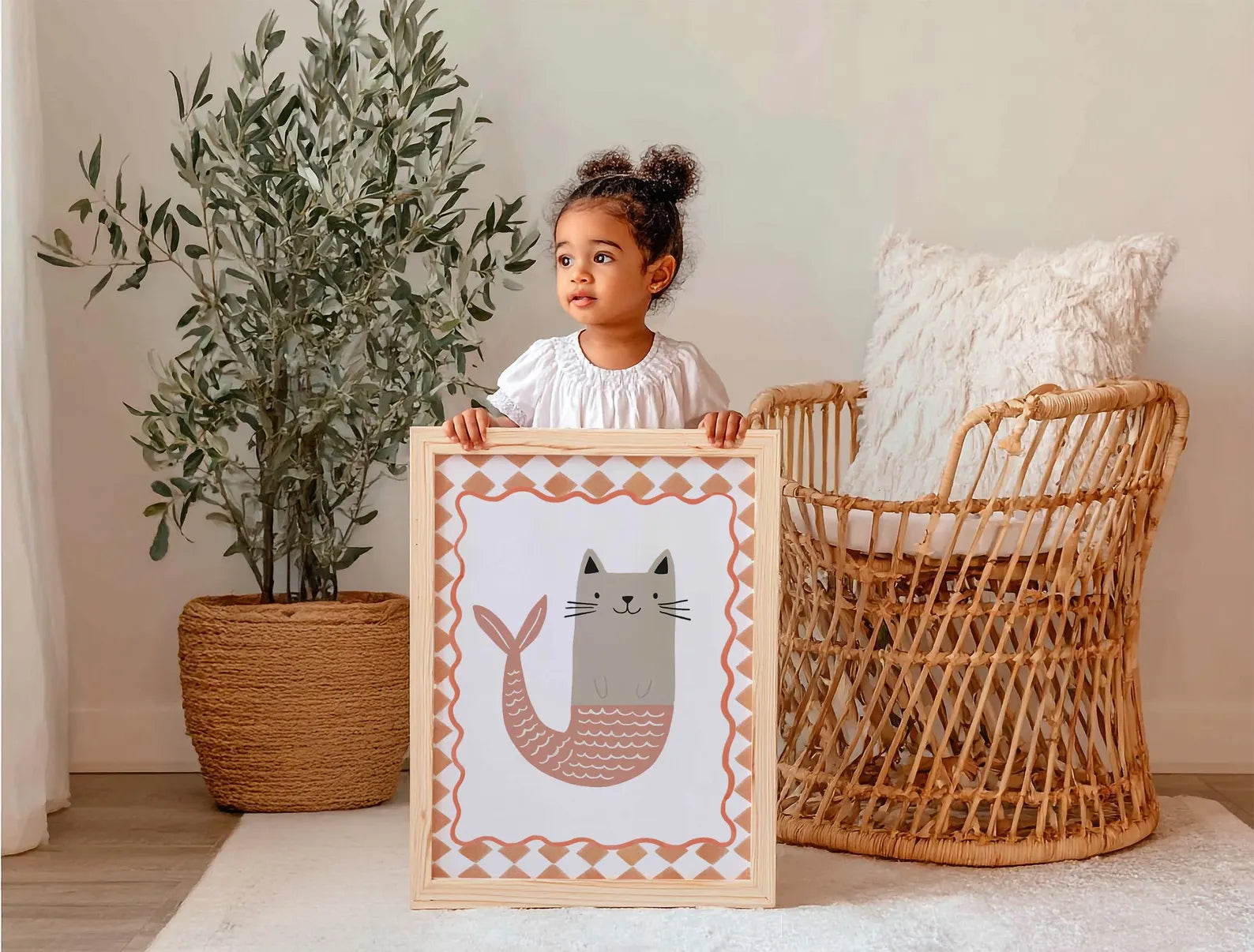 Kinderkamer poster - Zeemeermin poes