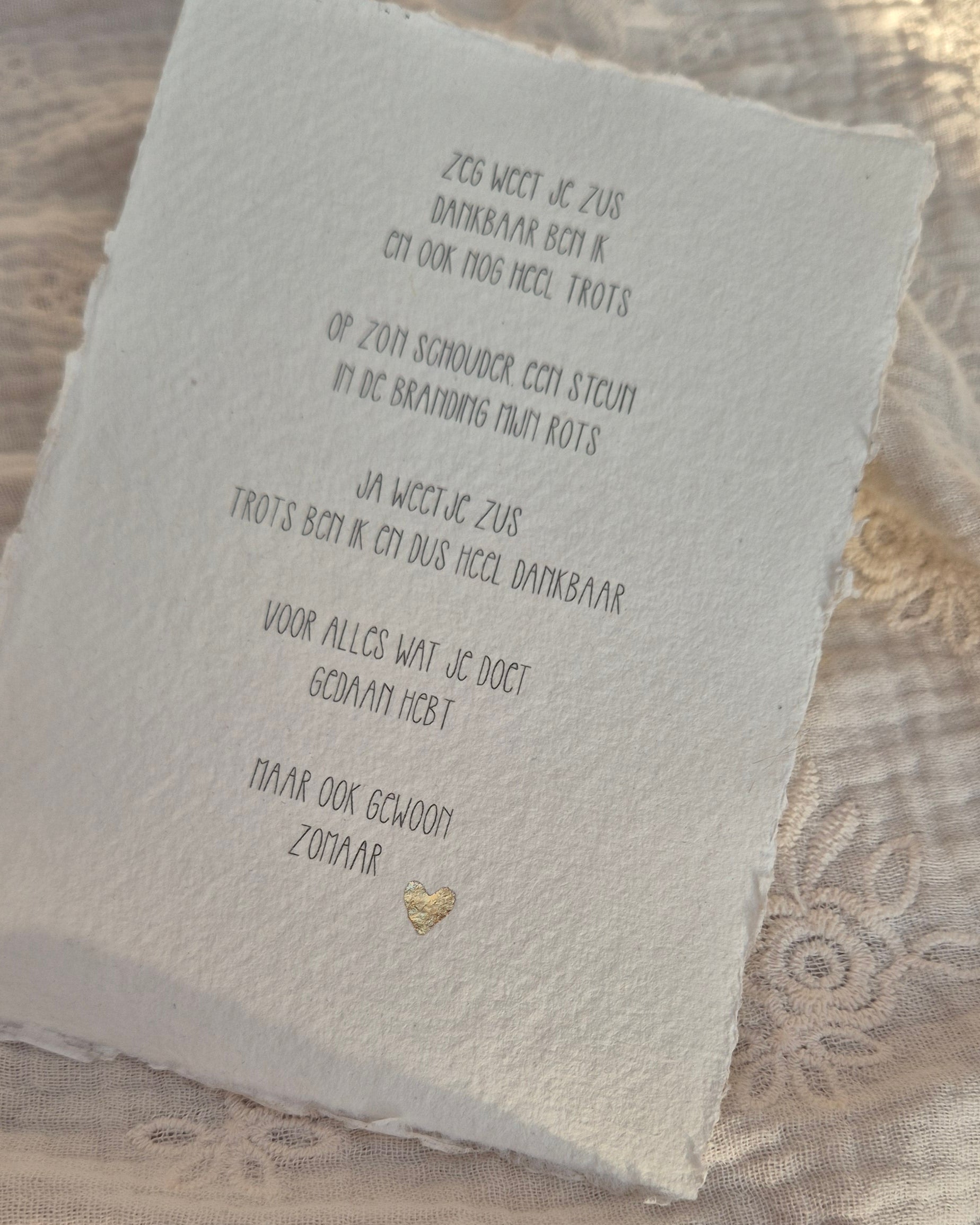 Gedichtje - Voor mijn lieve zus