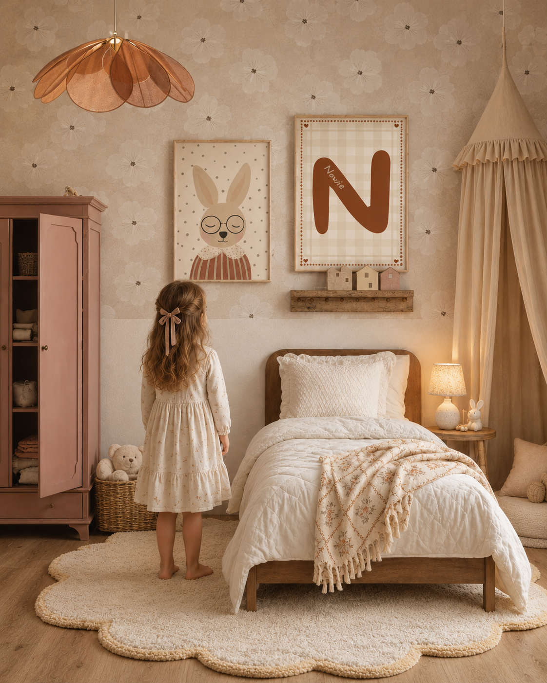 Kinderkamerinspiratie: Zachte bloemen & warme Tinten: Een dromerige kinderkamer