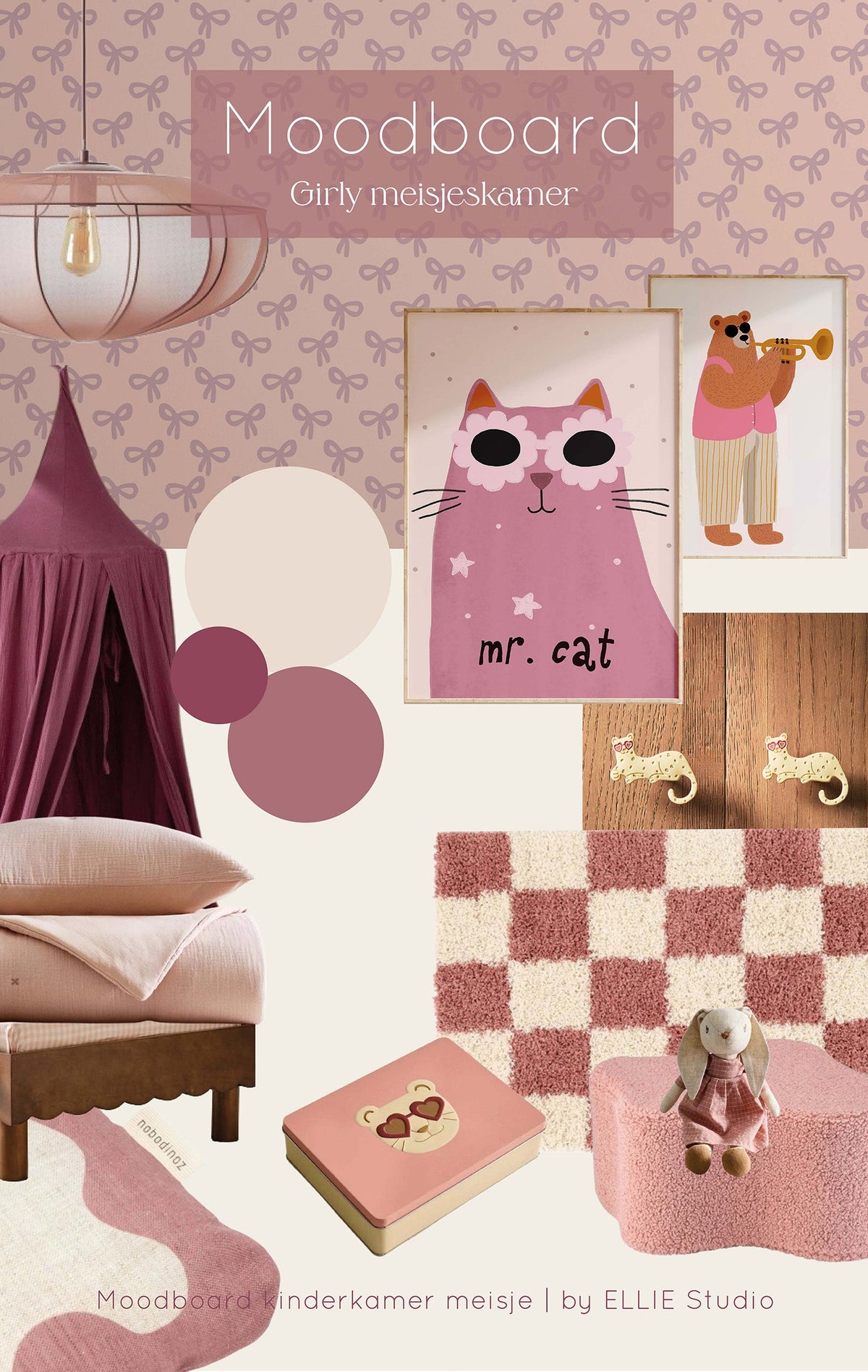 Kinderkamer inspiratie: een girly meisjeskamer vol kleur, prints en strikjes