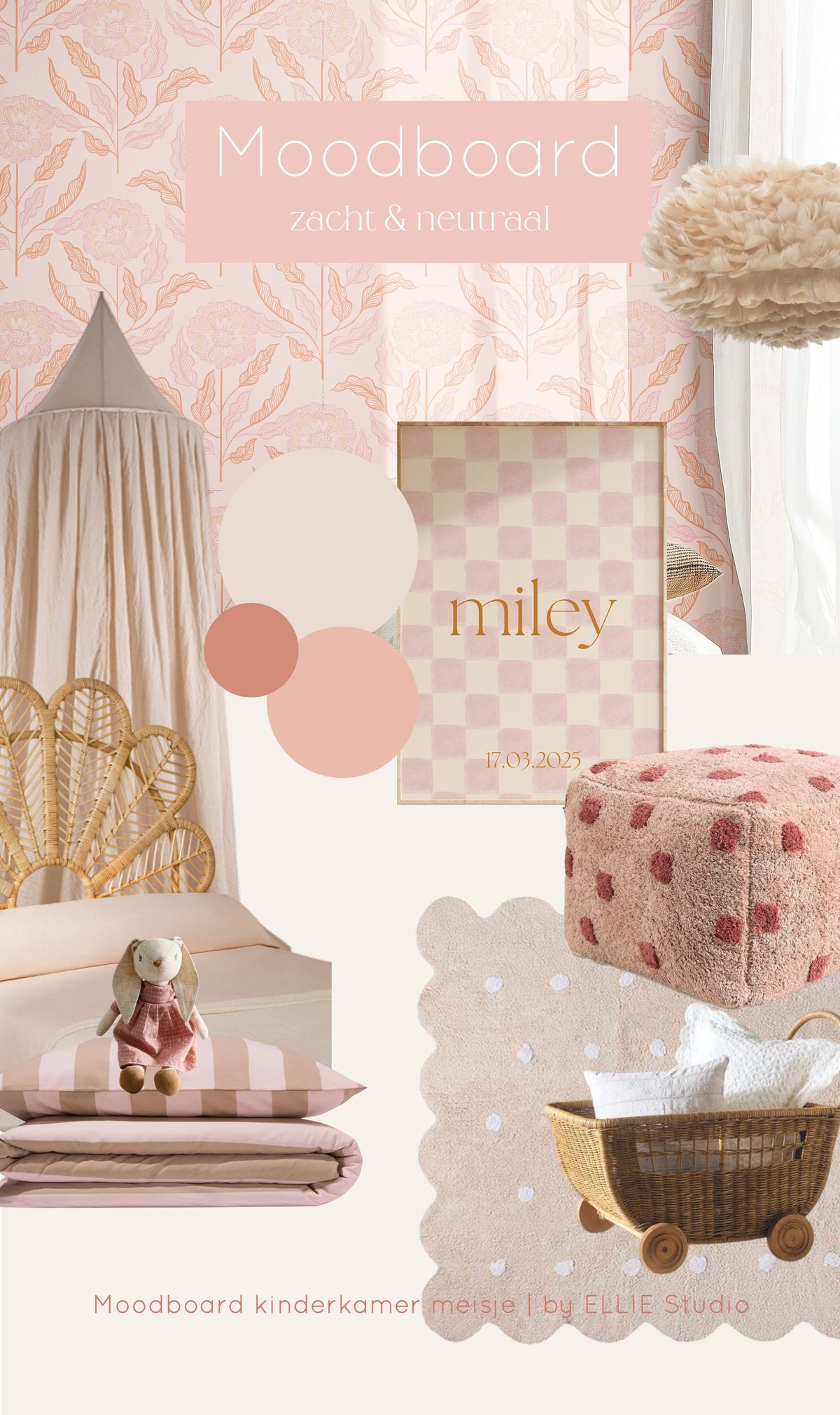 Kinderkamer inspiratie: zachte meisjeskamer in neutrale tinten