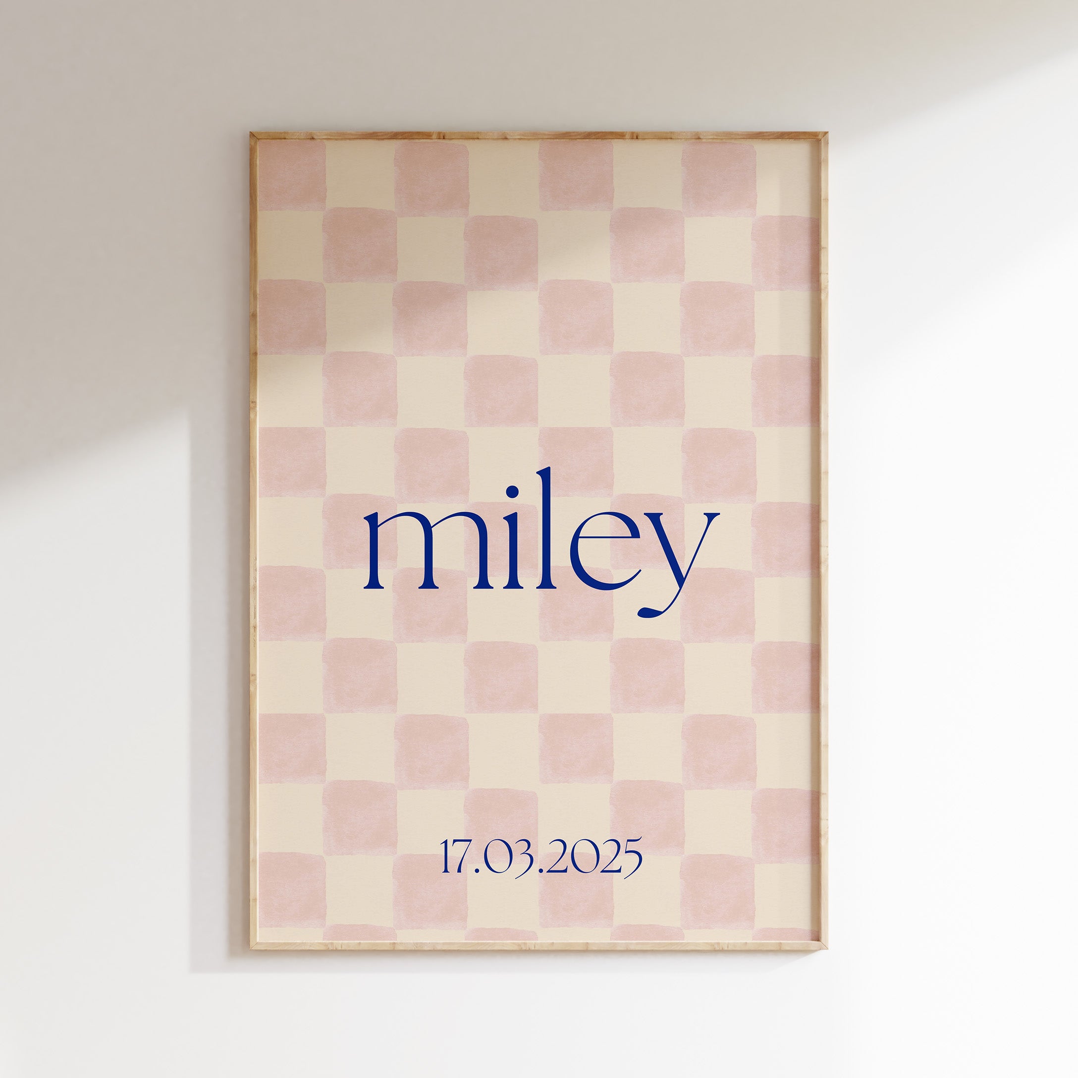 Geboorteposter Ruitje Ruitje | roze