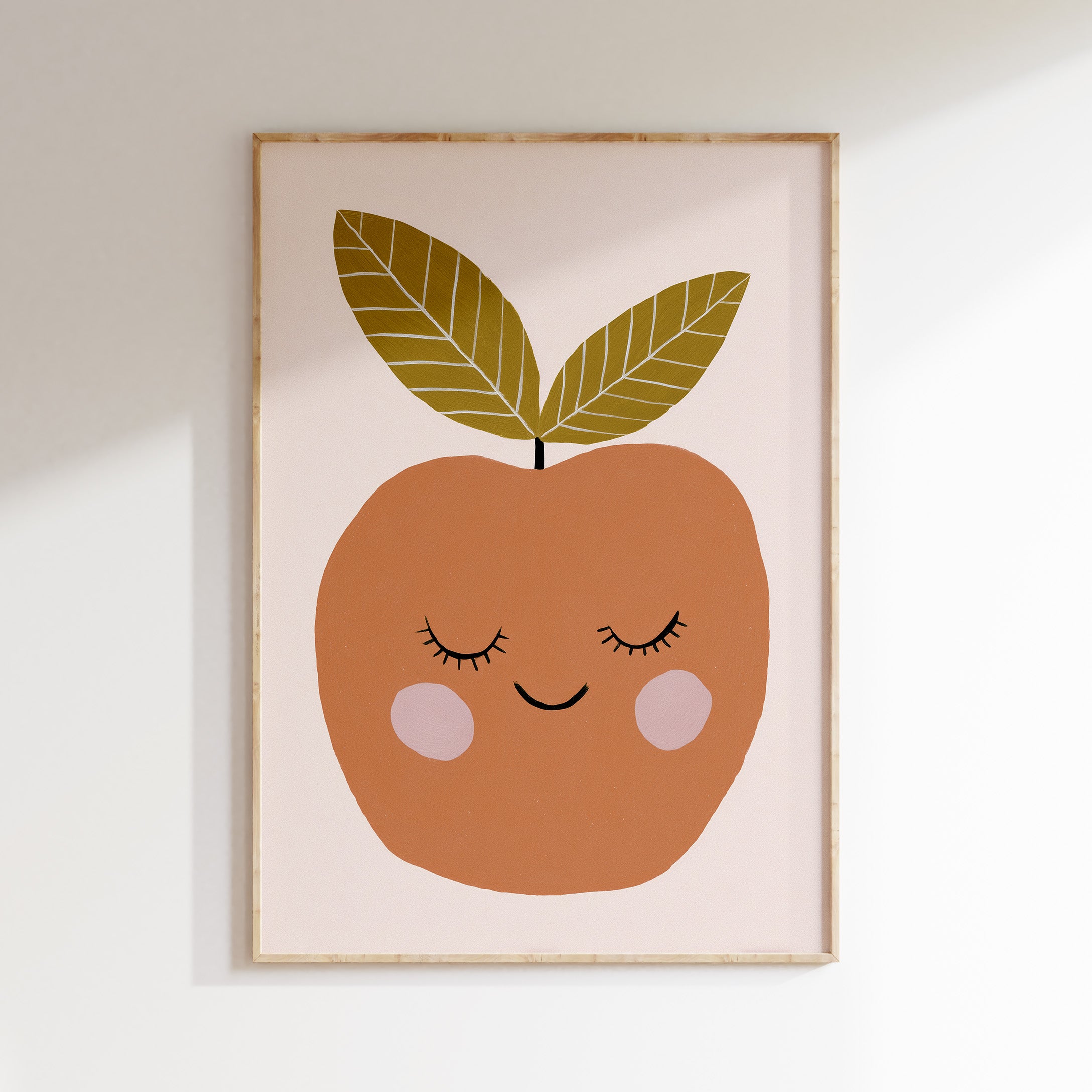 Kinderkamer print - Appel met gezicht