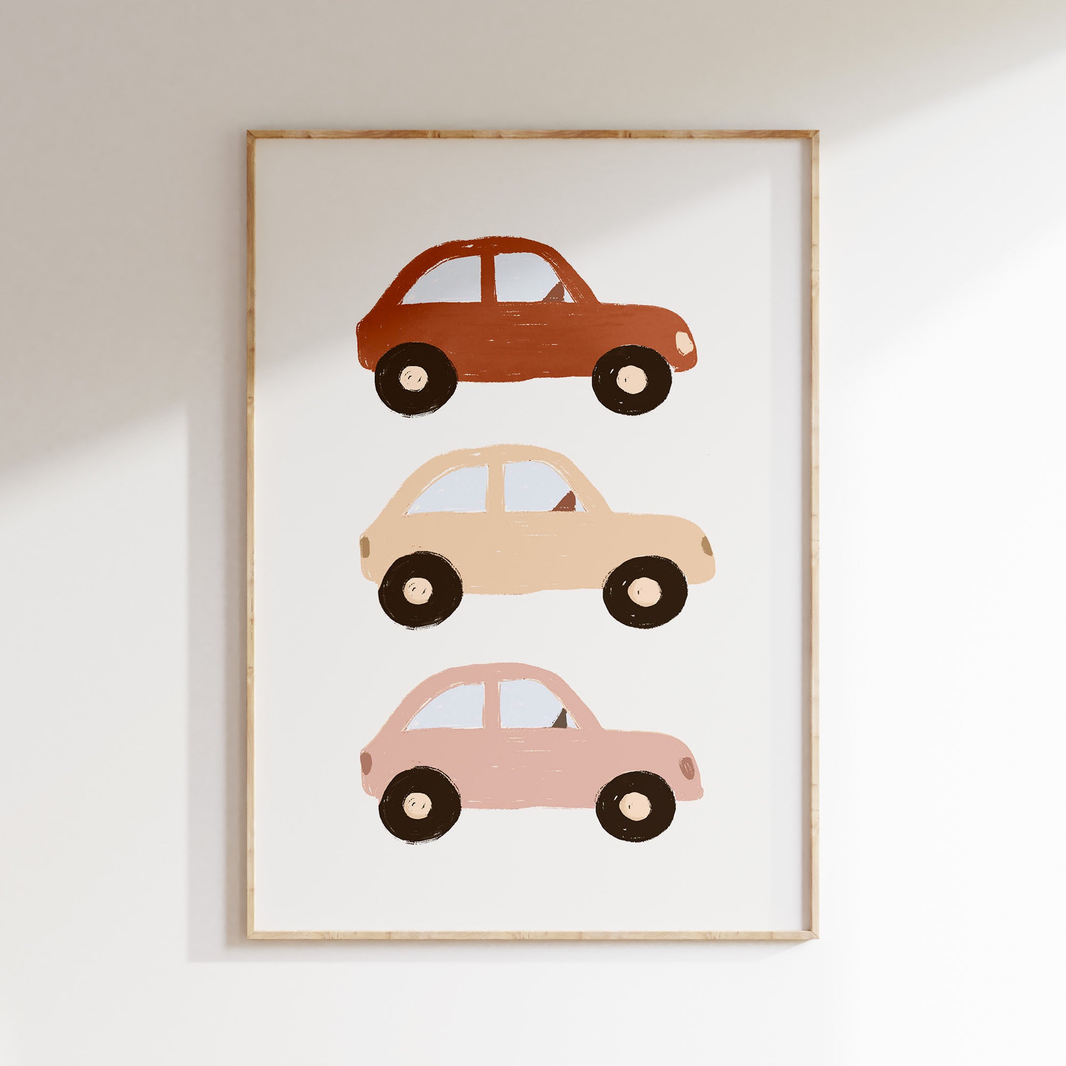 Children's room print – Three Colorful Cars