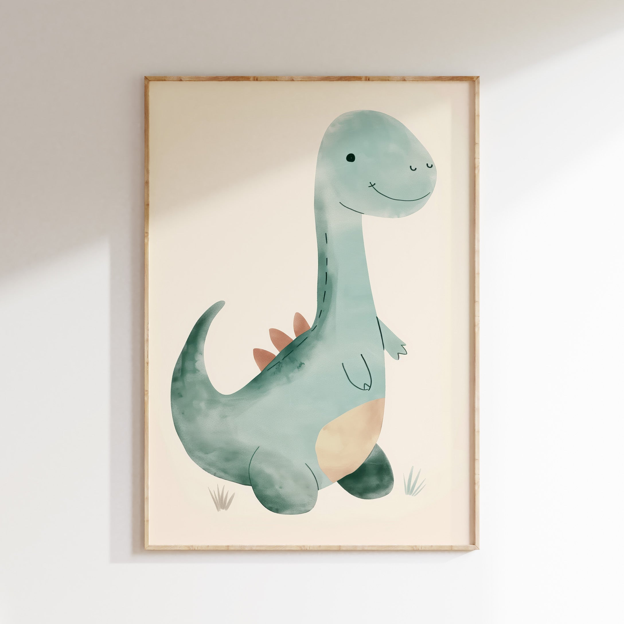 Kinderkamer print - Lieve Dinosaurus