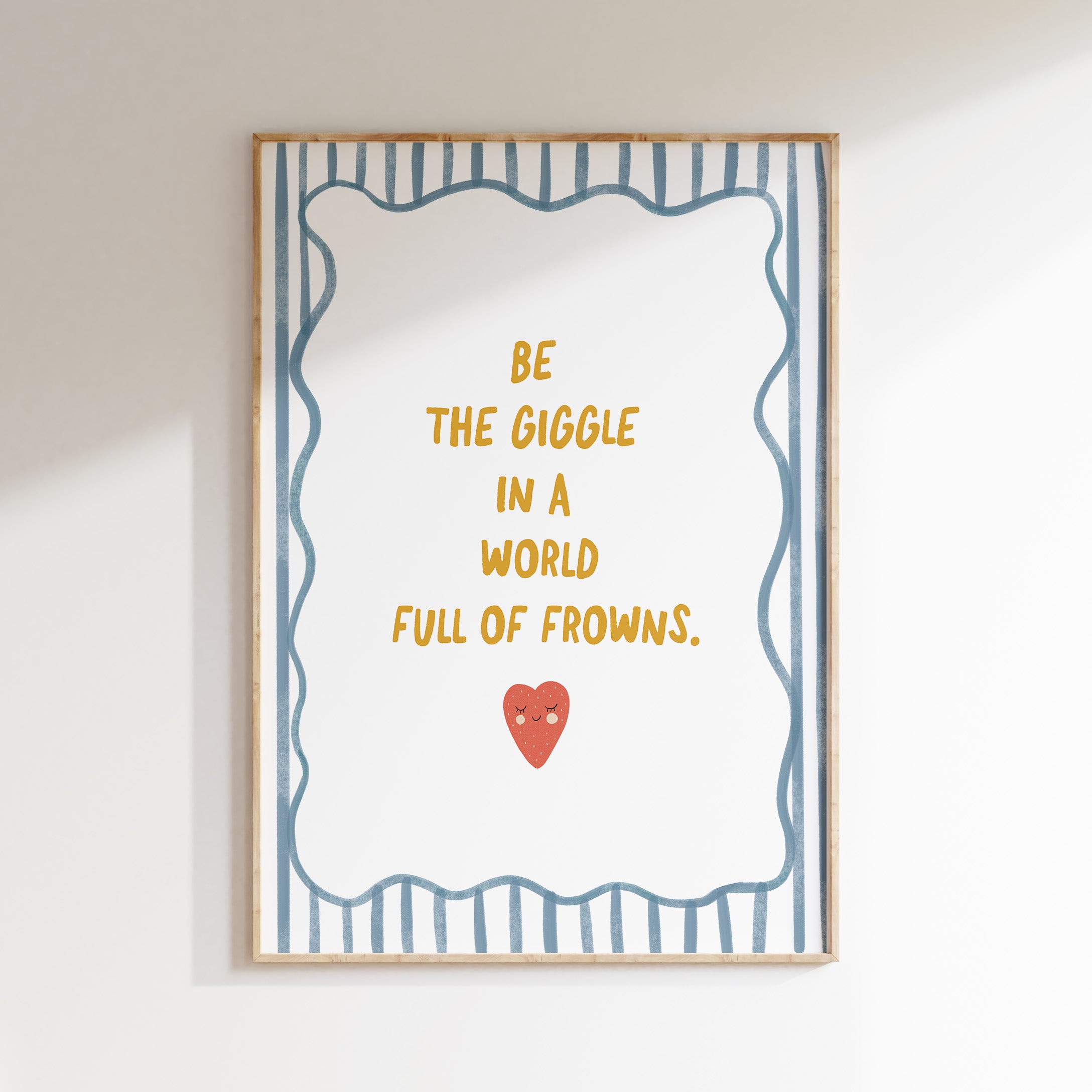Kinderkamer print - Be The Giggle - blauw