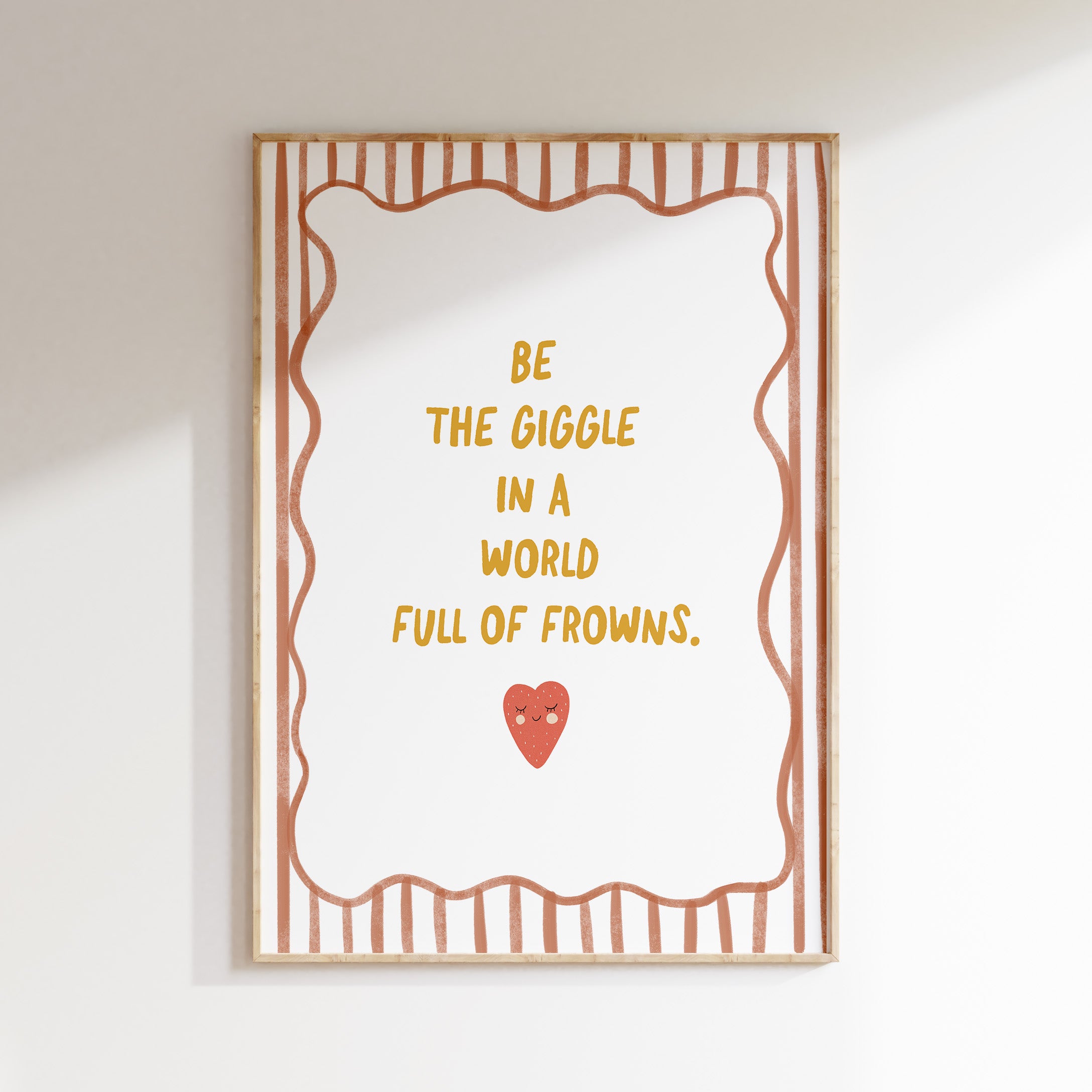 Kinderkamer print - Be The Giggle - Terracotta