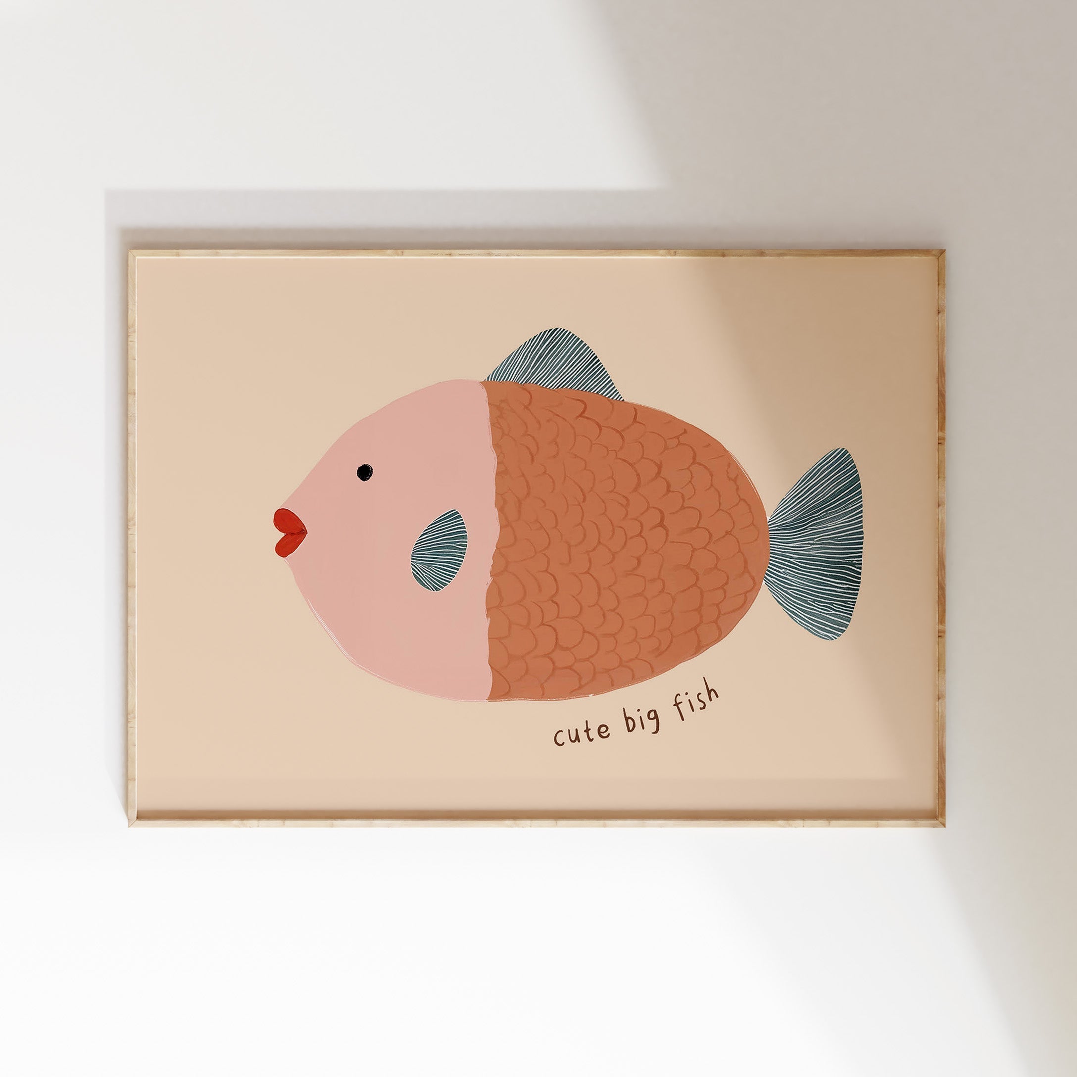 Kinderkamer print - Cute big fish
