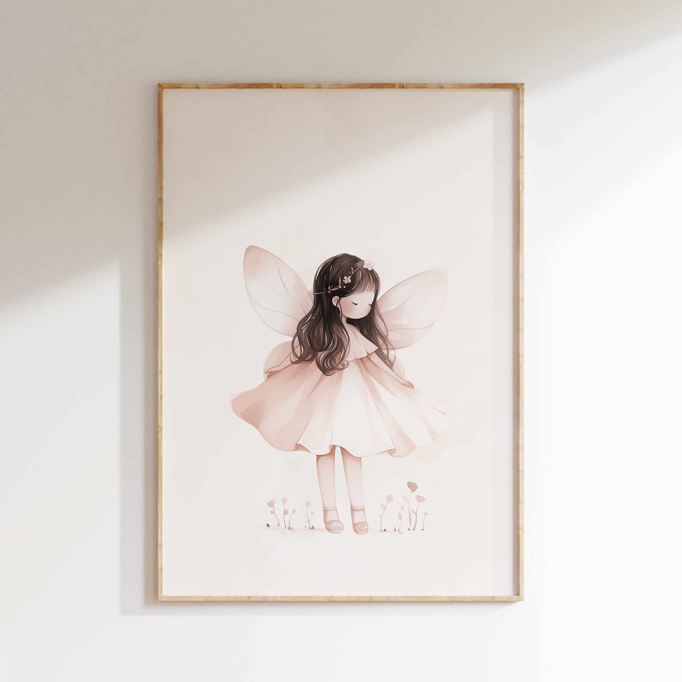 Children's room poster - Fairy with brown hair | Unicorns &amp; Fairies
