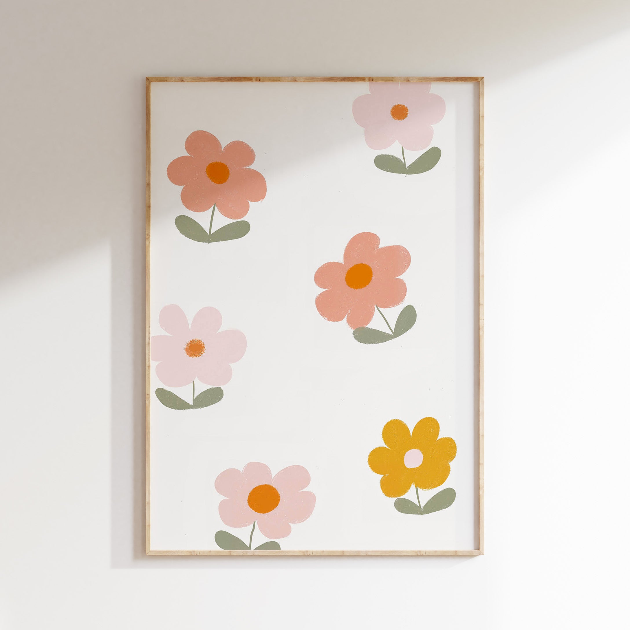 Kinderkamer print - Vrolijke bloemen