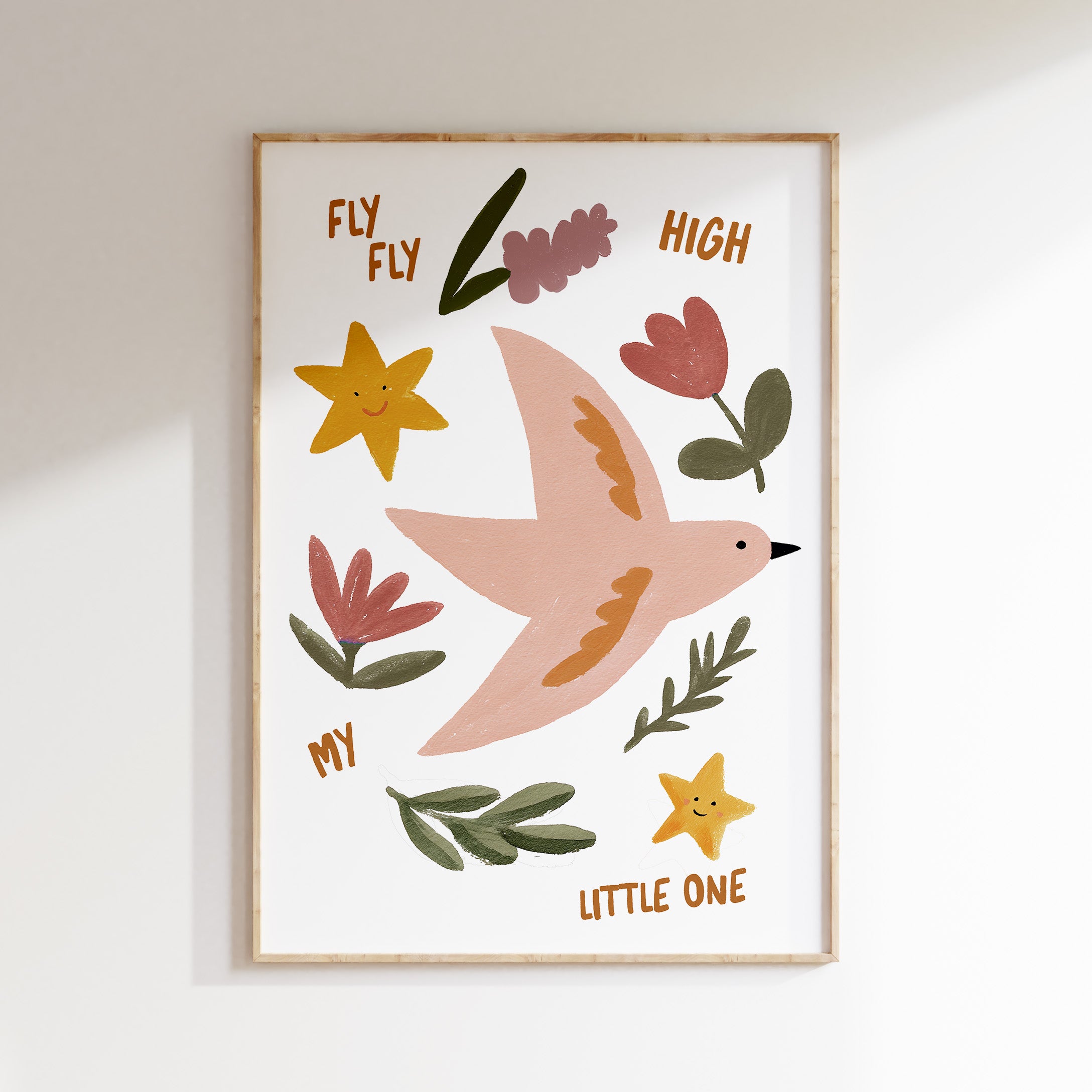Children's room print - Bird “Fly Fly High My Little One”