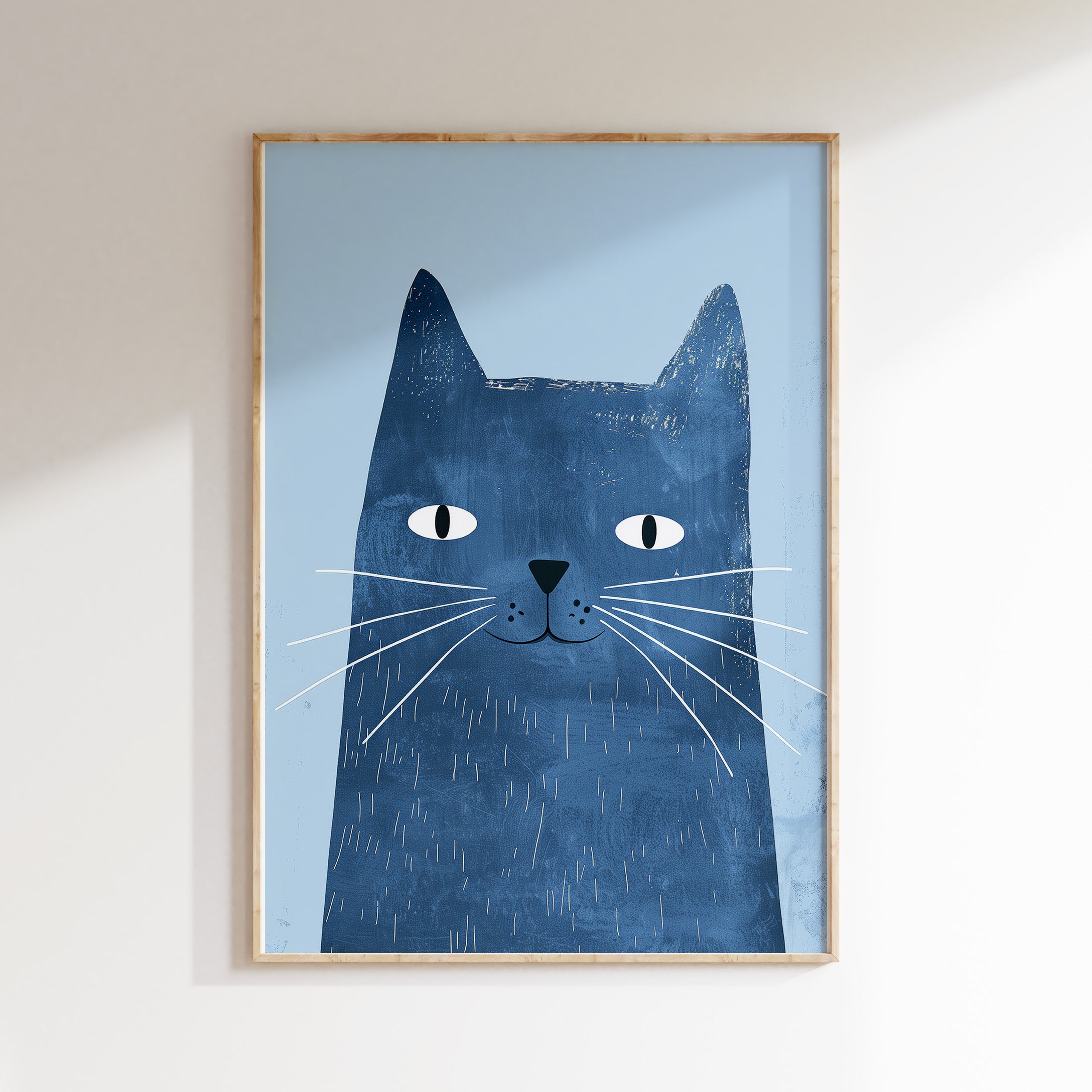 Kinderkamer print - Blue Kitty