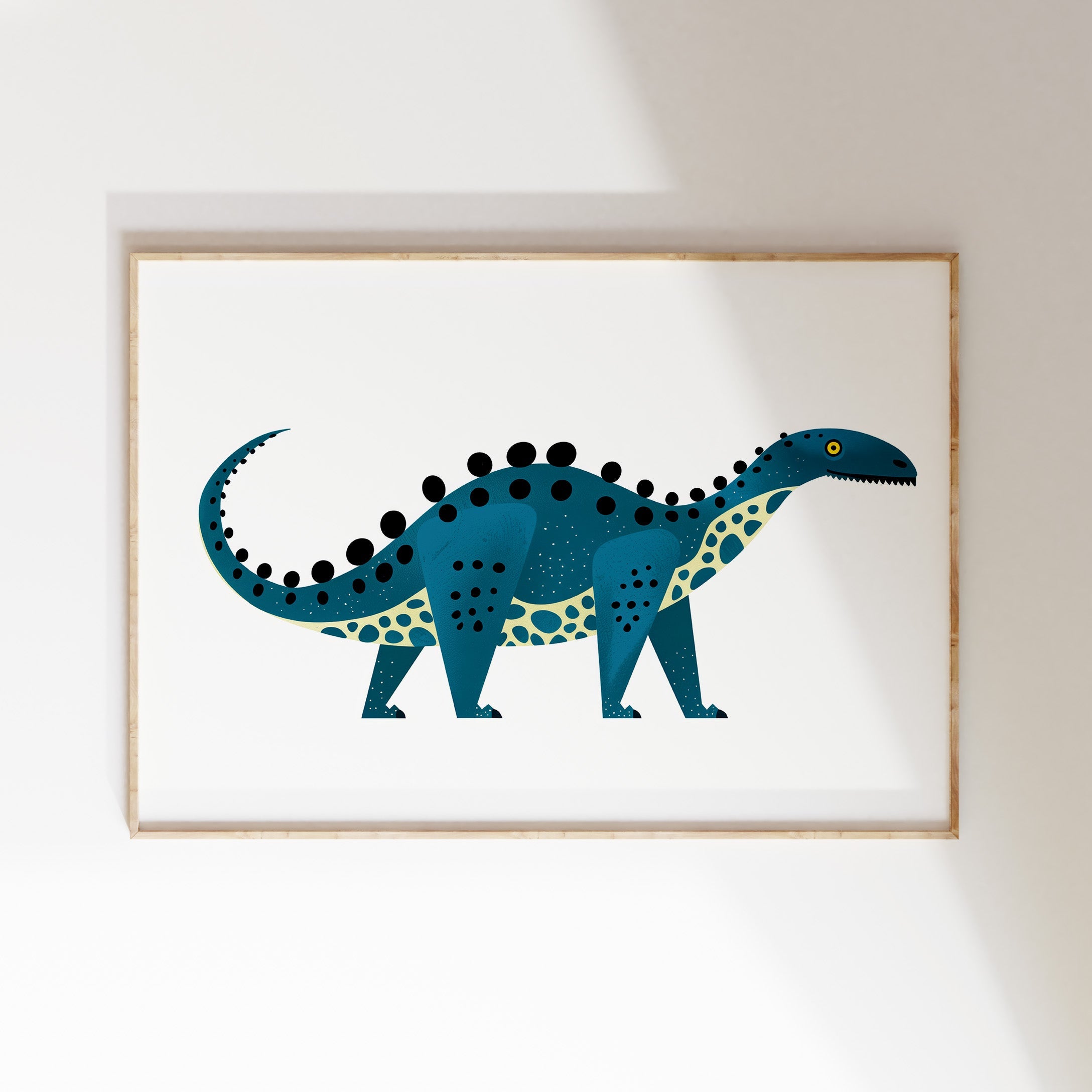 Kinderkamer print - Blauwe dino
