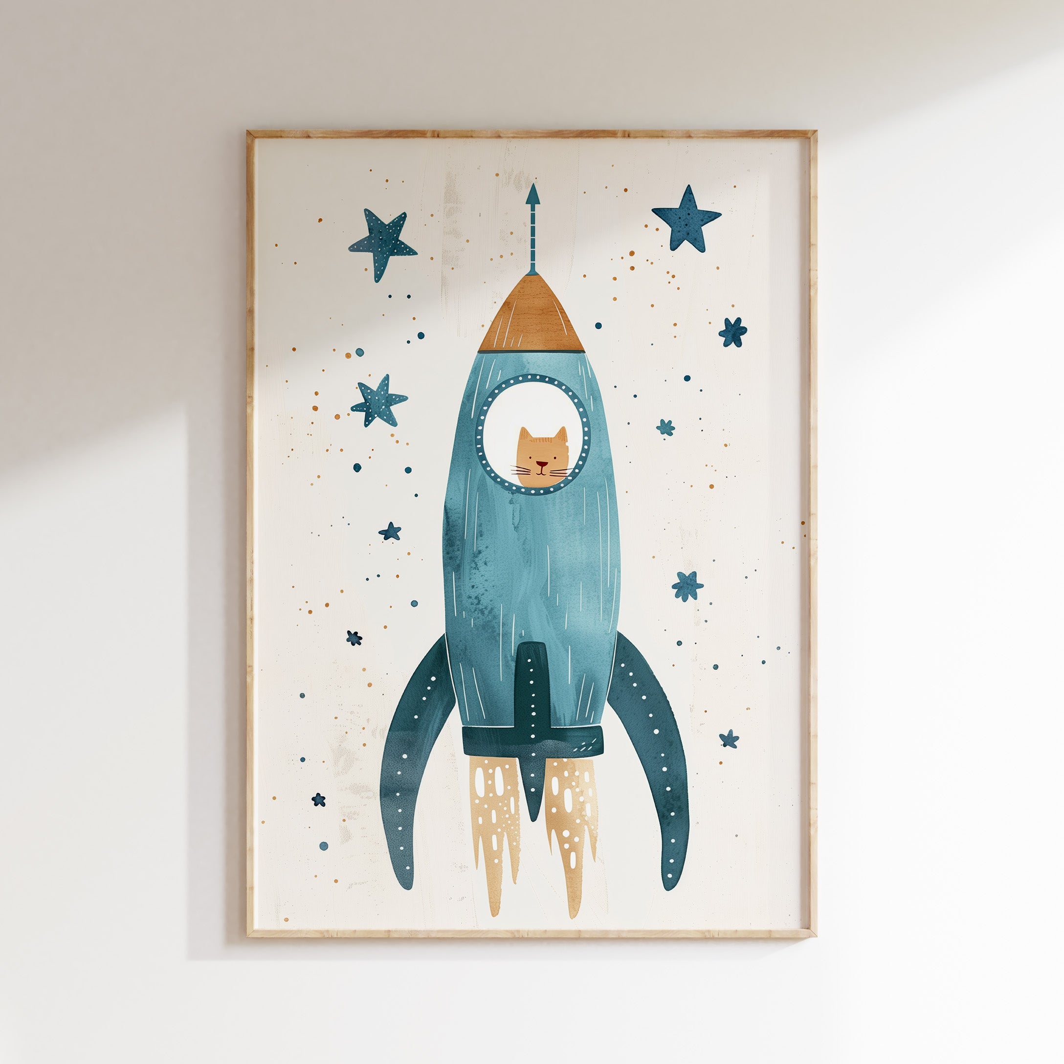 Kinderkamer print - Ruimte en Kat