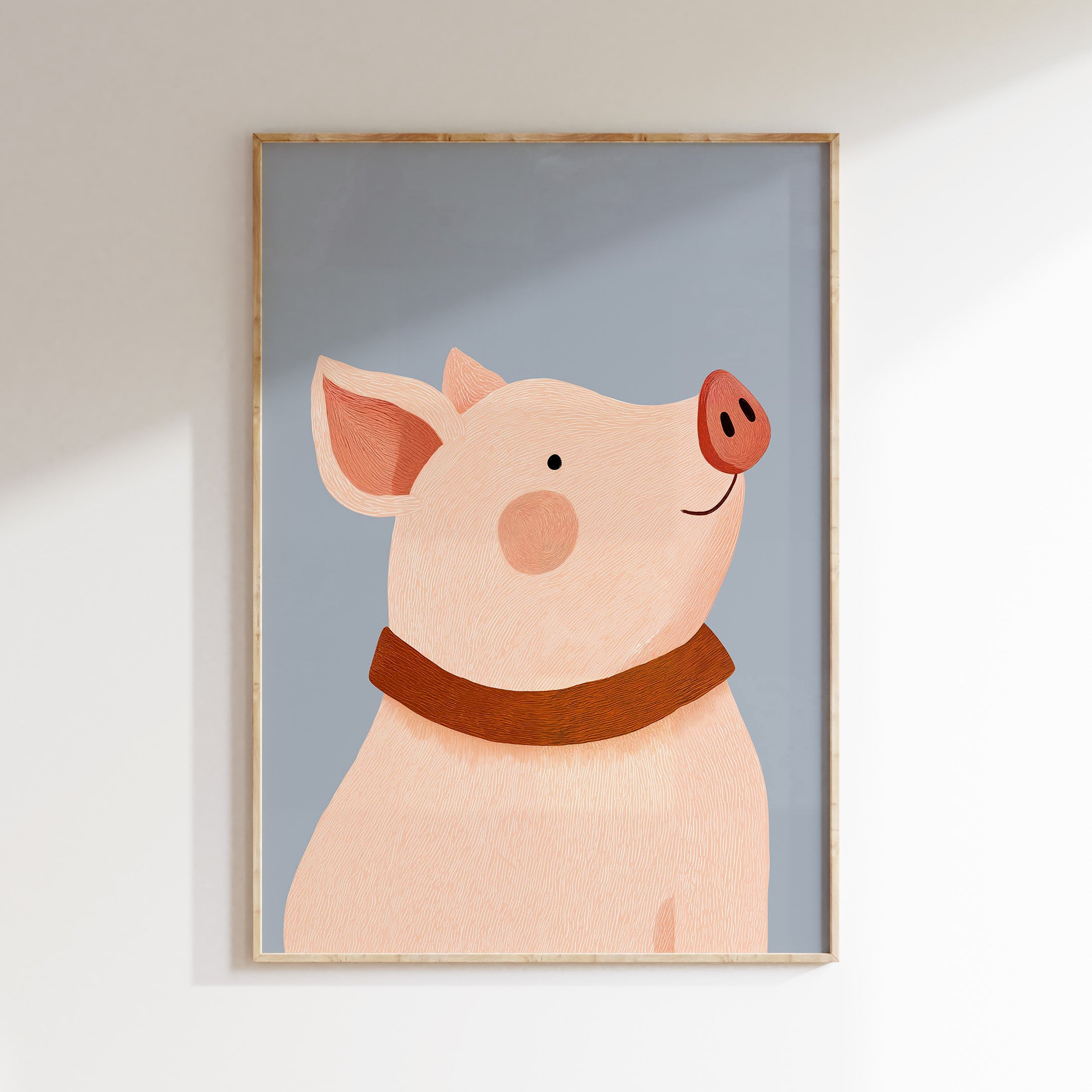 Kinderkamer print - Vrolijke varken