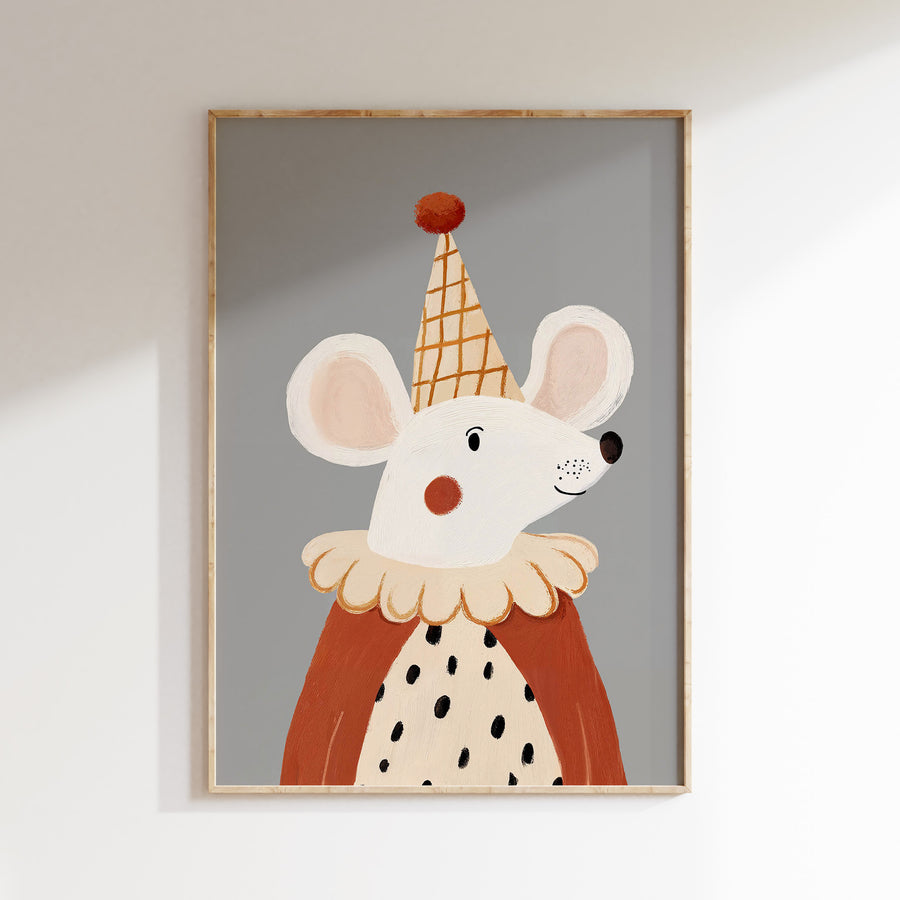 Kinderkamer print - Feestelijke muis