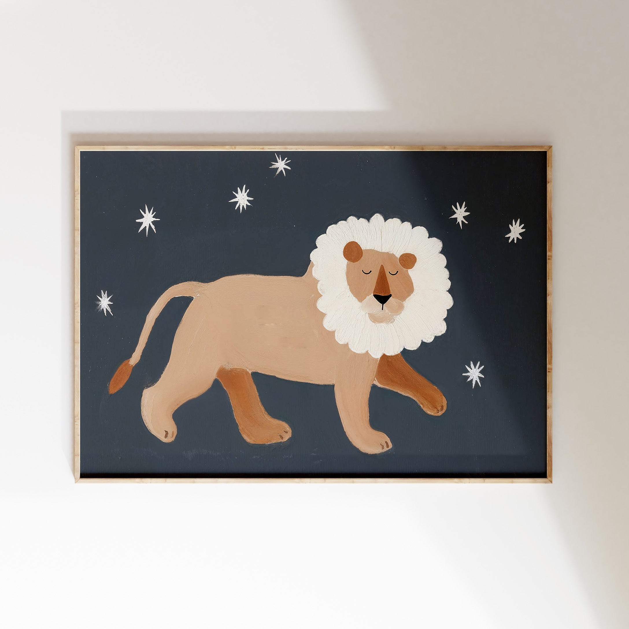 Kinderkamer print - Nachtleeuw