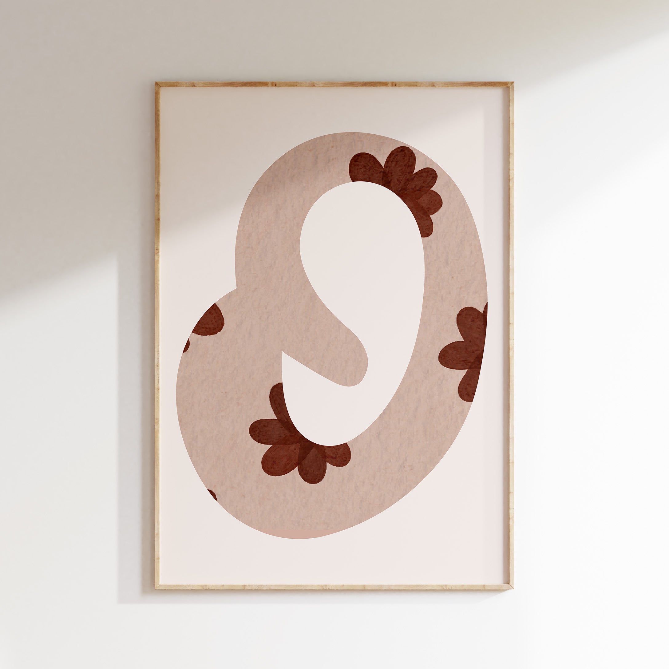 Letterposter Retro - bloemen