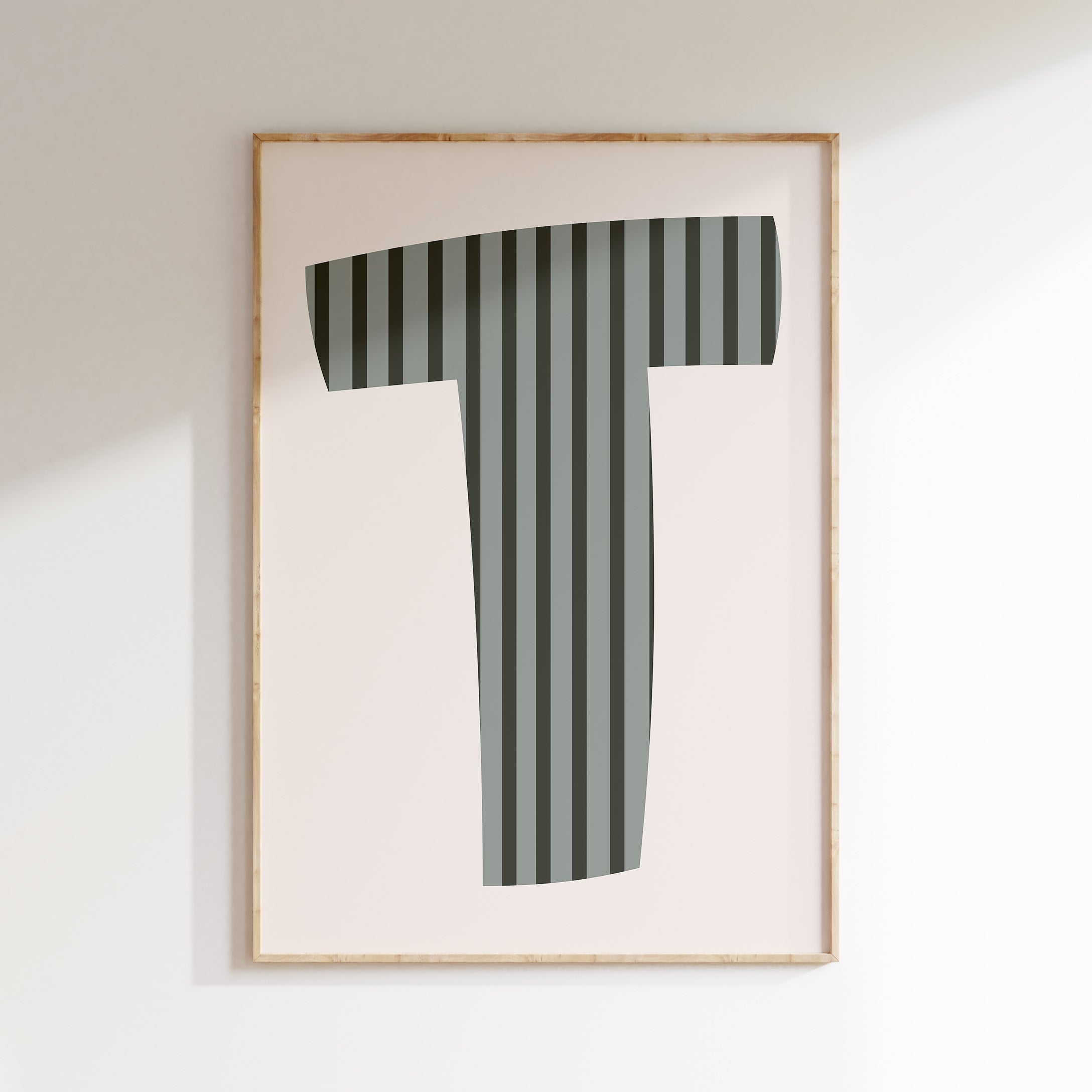 Letterposter Stripes - groen