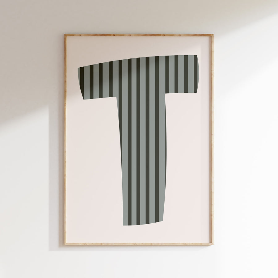 Letter poster Stripes - green