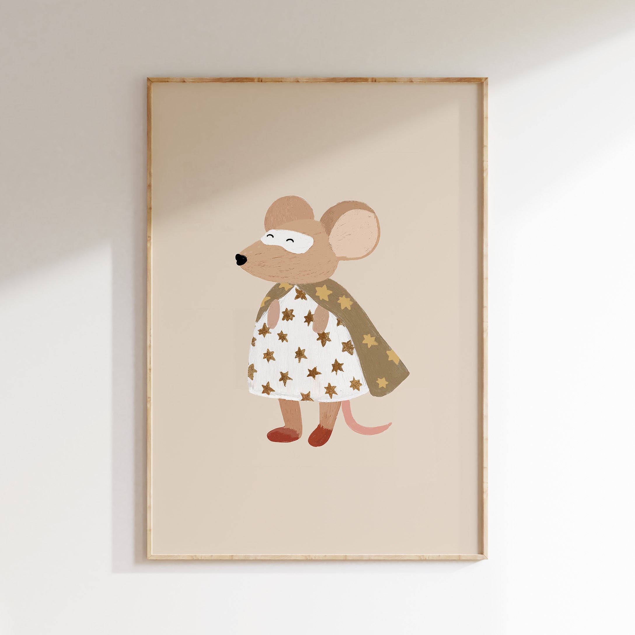 Kinderkamer print - Superheldin muis