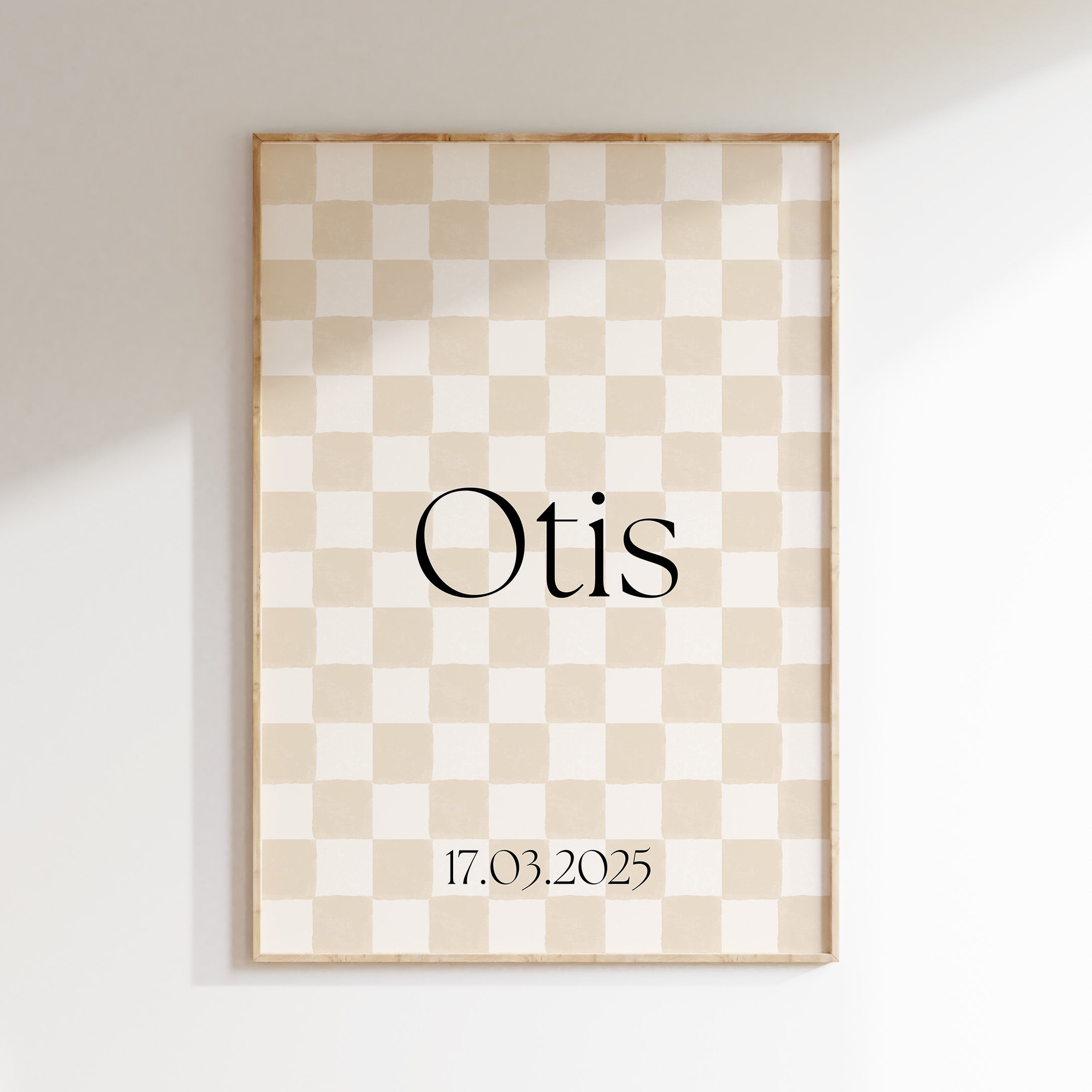 Geboorteposter Ruitje Ruitje | beige