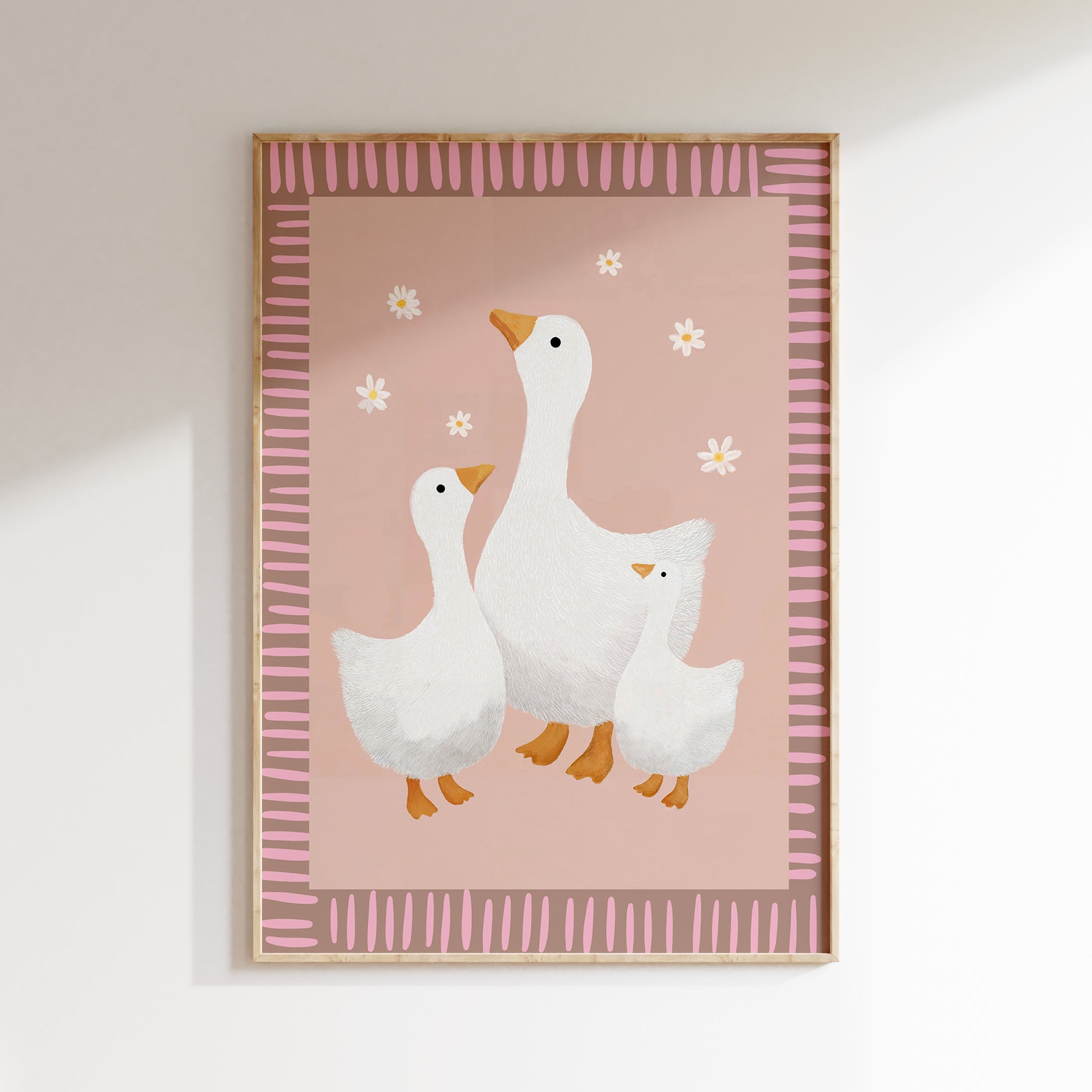 Kinderkamer print – Retro ganzenfamilie