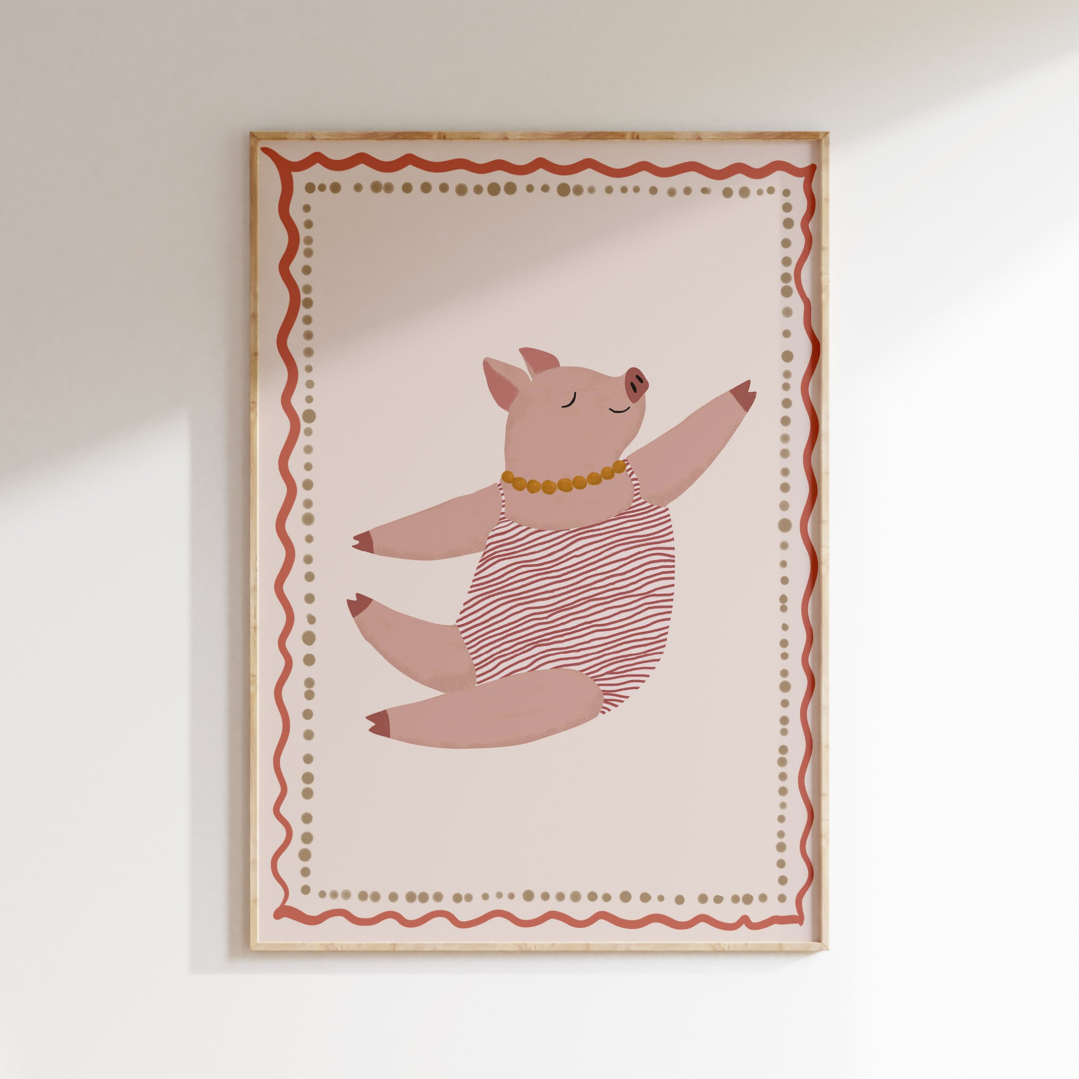 Kinderkamer print - Retro Piggy