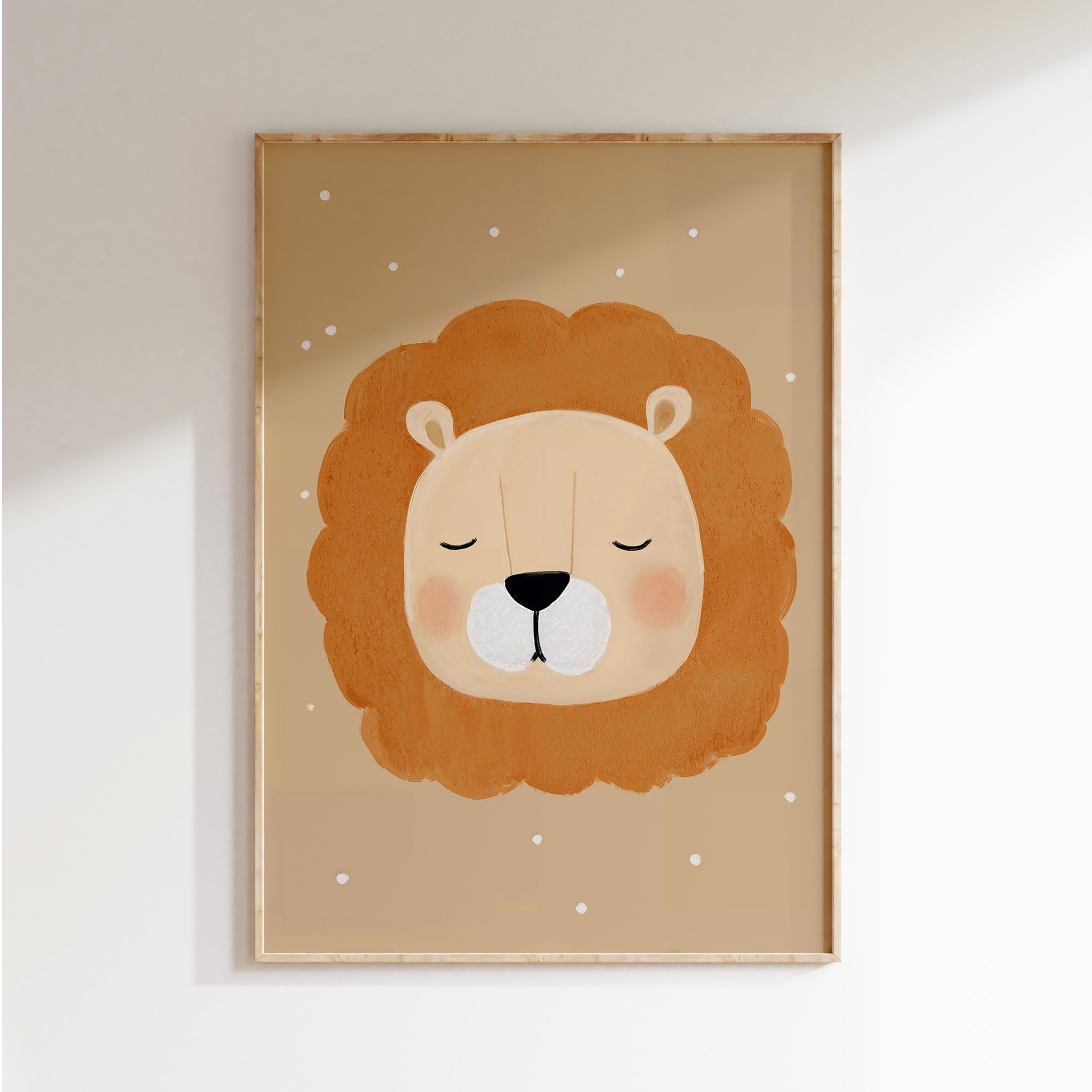Kinderkamer print - Slapende leeuw