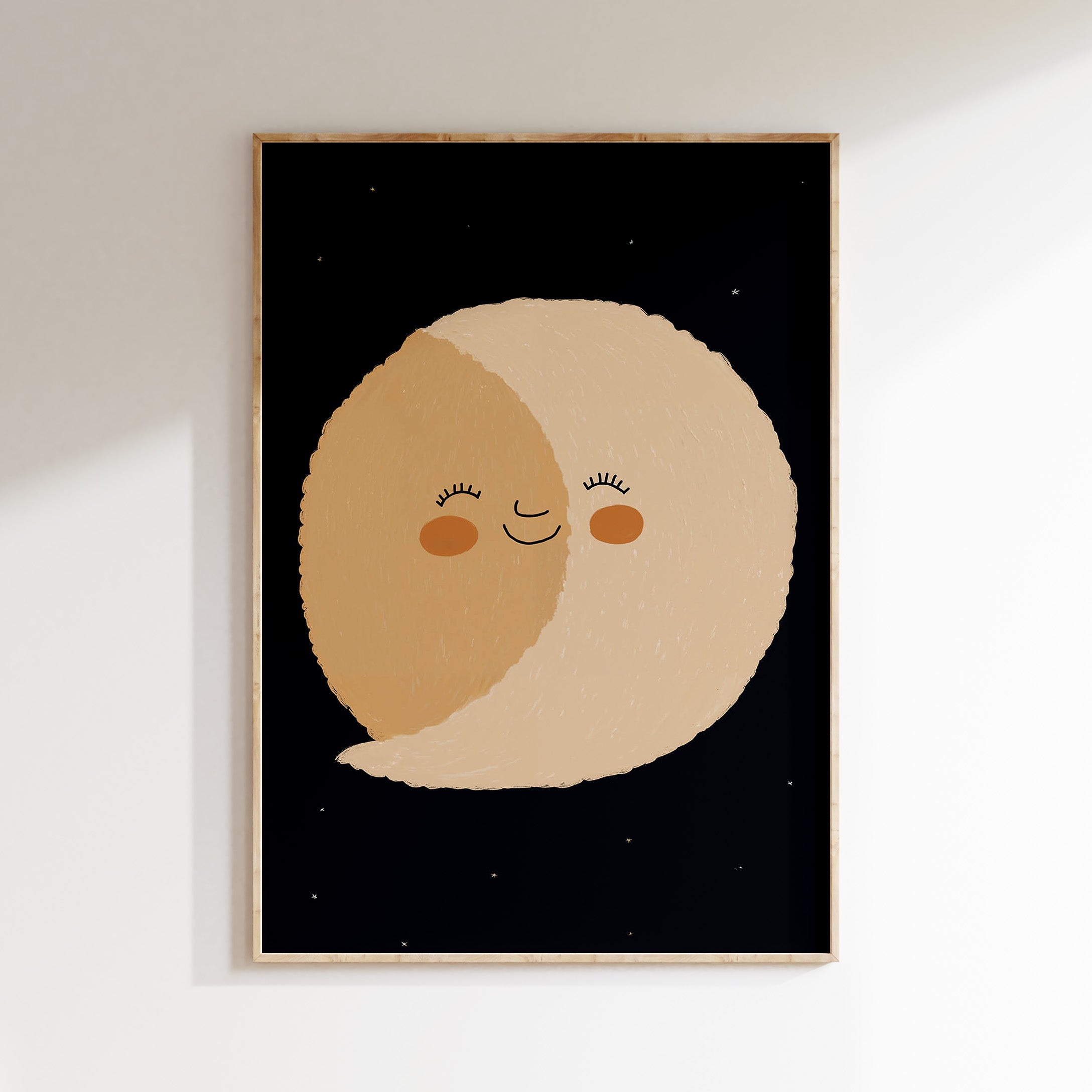 Kinderkamer print - Lachende maan