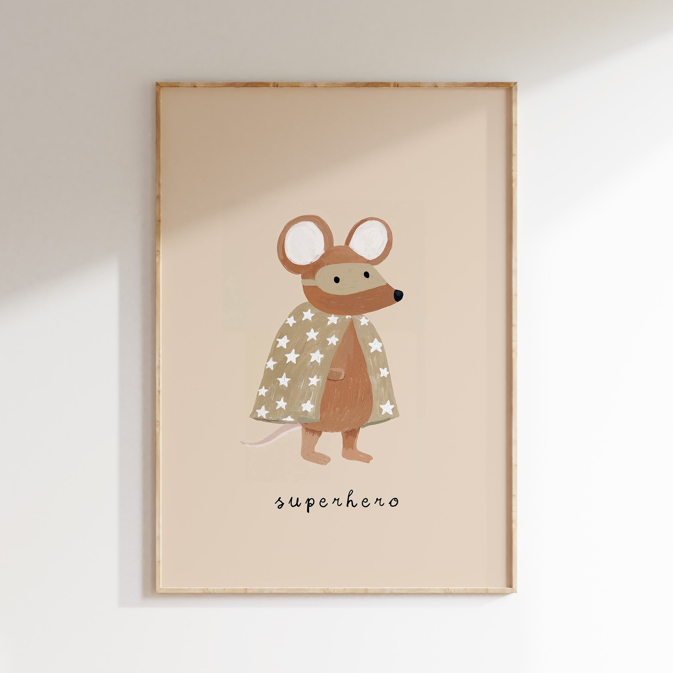 Kinderkamer print - Superheld muis