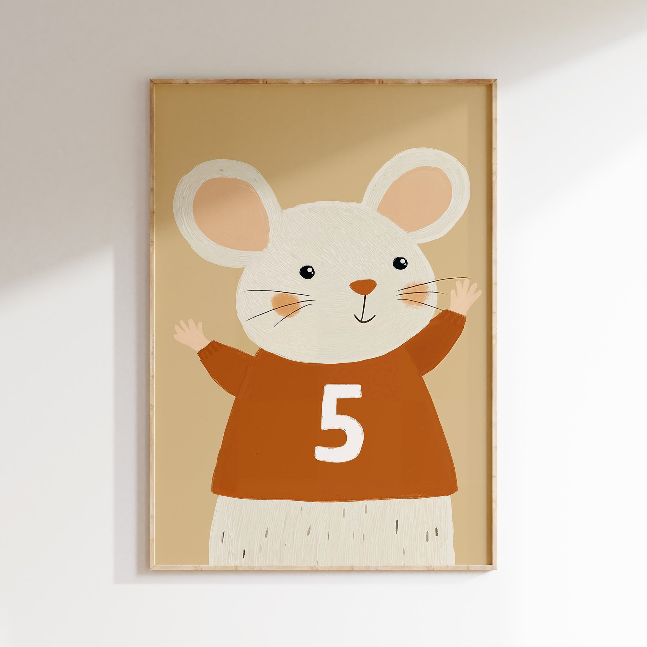 Kinderkamer print - Vrolijke muis