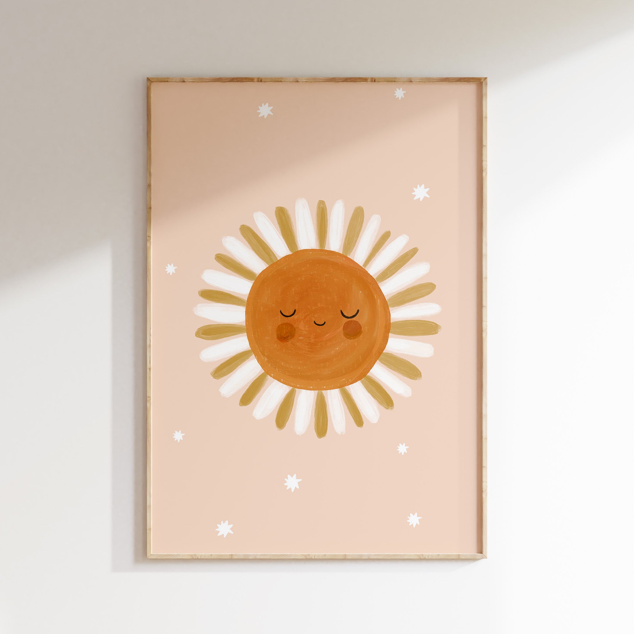 Children's room print – Smiling Sun with Rays