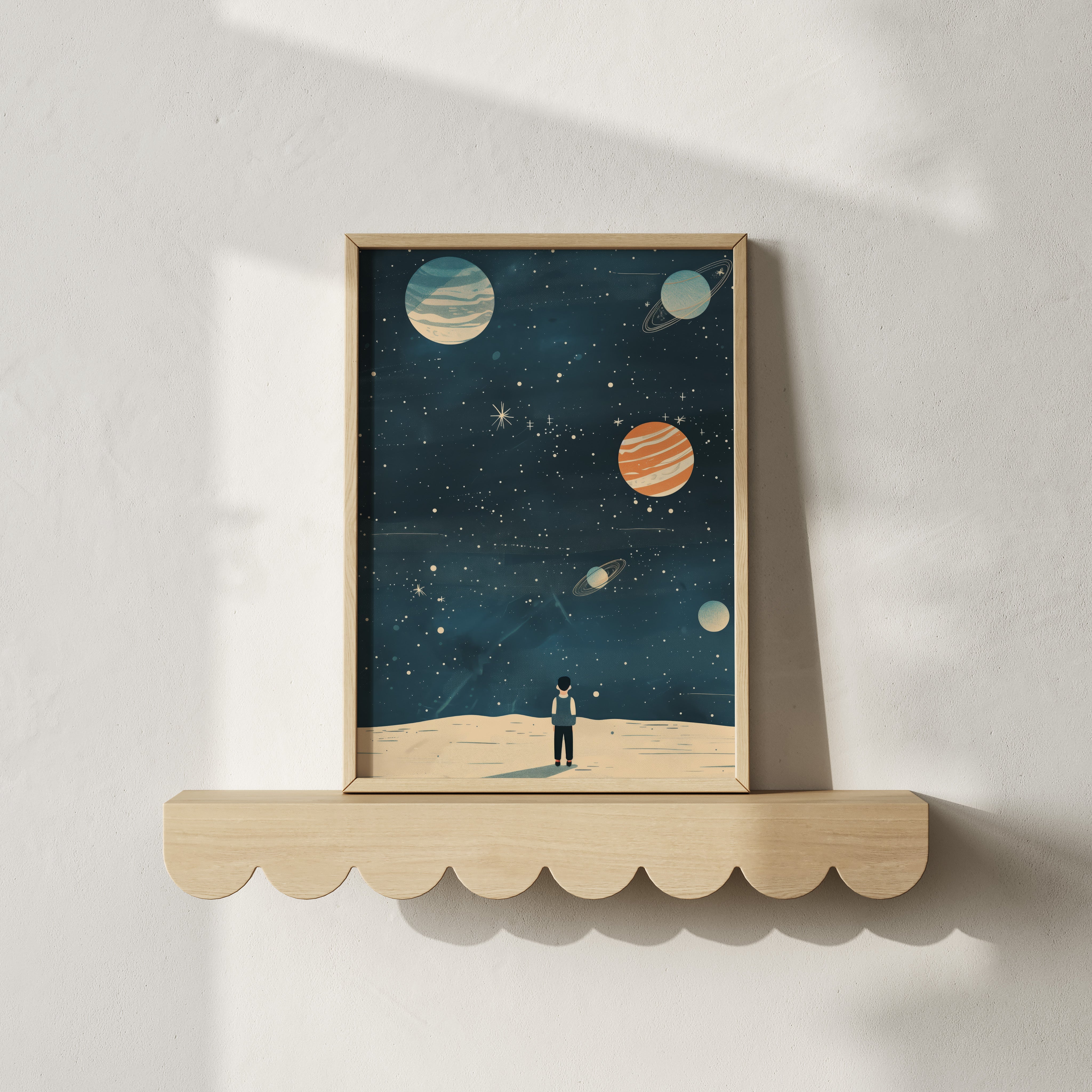 Kinderkamer print - Boy in Space