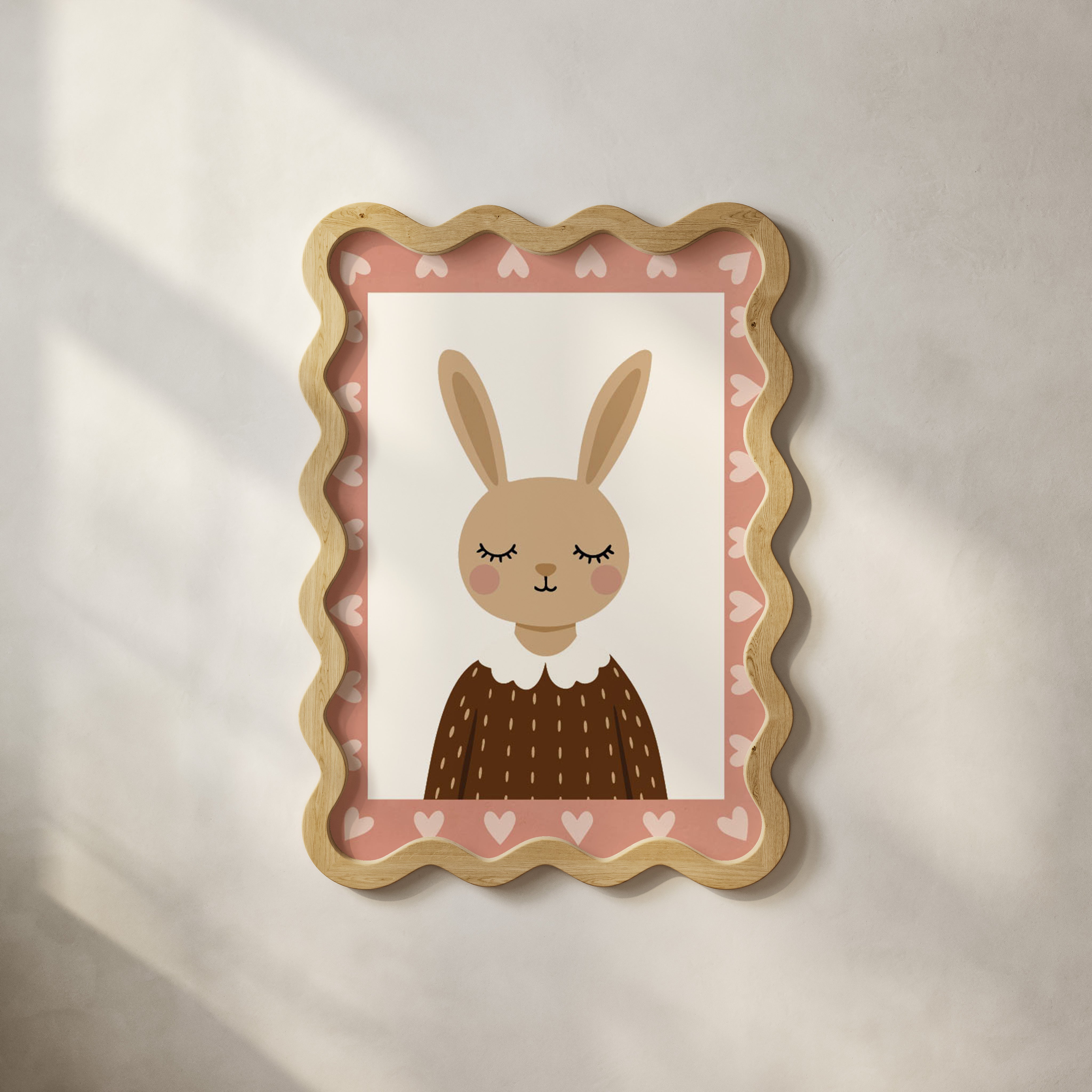 Kinderkamer poster - Lief konijntje | roze