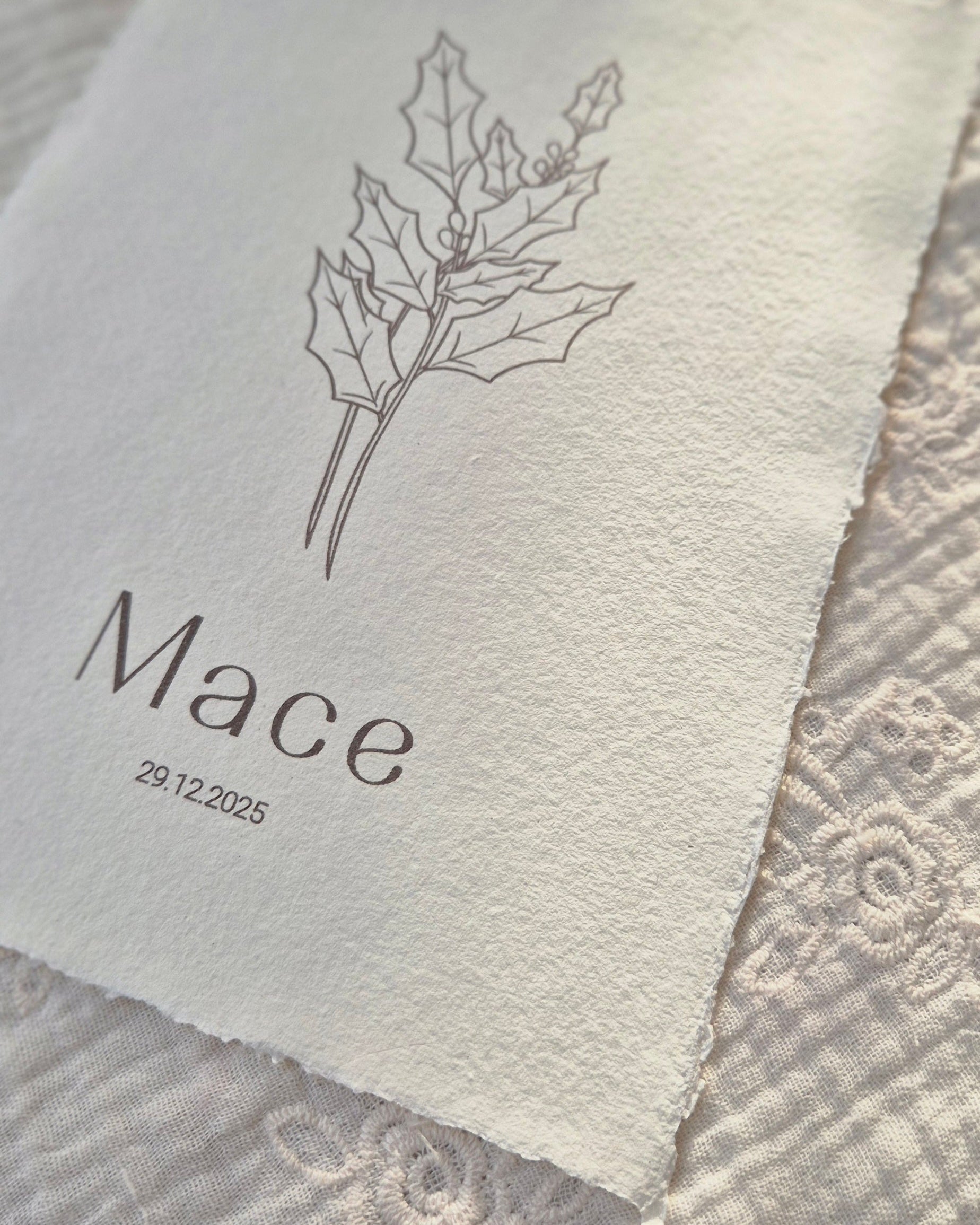 Geboortebloem december – Hulst (gepersonaliseerd)