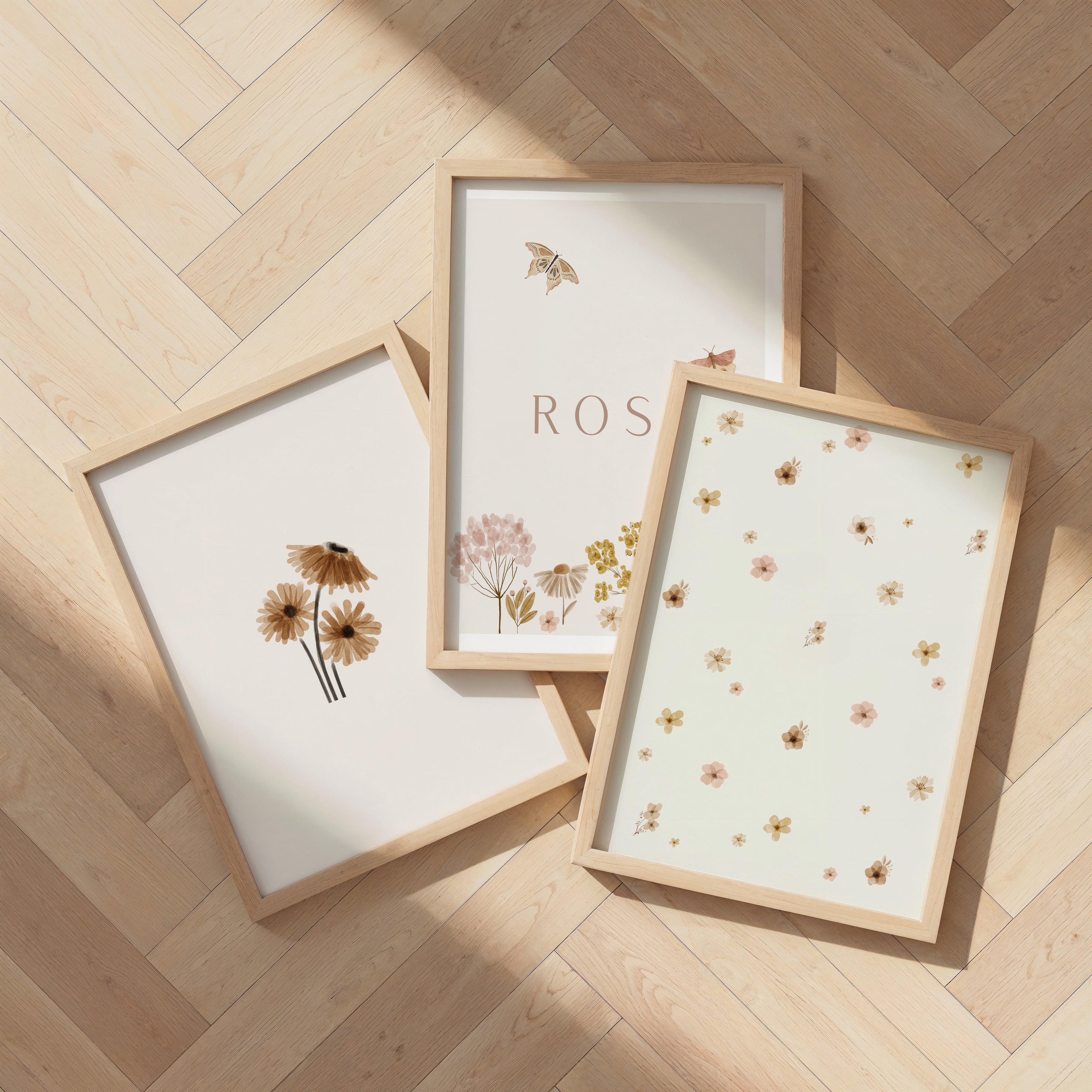 Naamposter - Vintage Garden bloemen | Vintage Garden