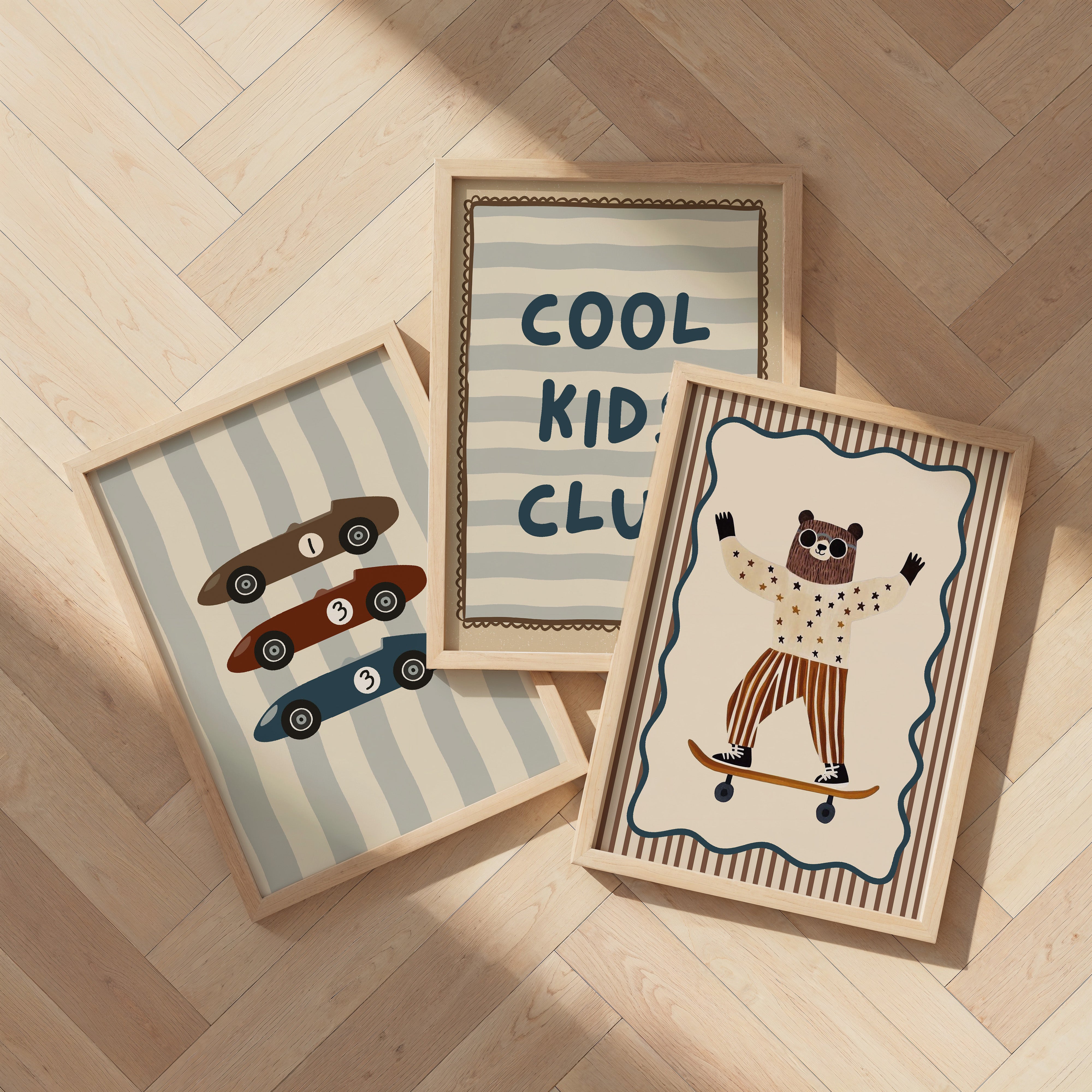 Children's room print - Lion on scooter