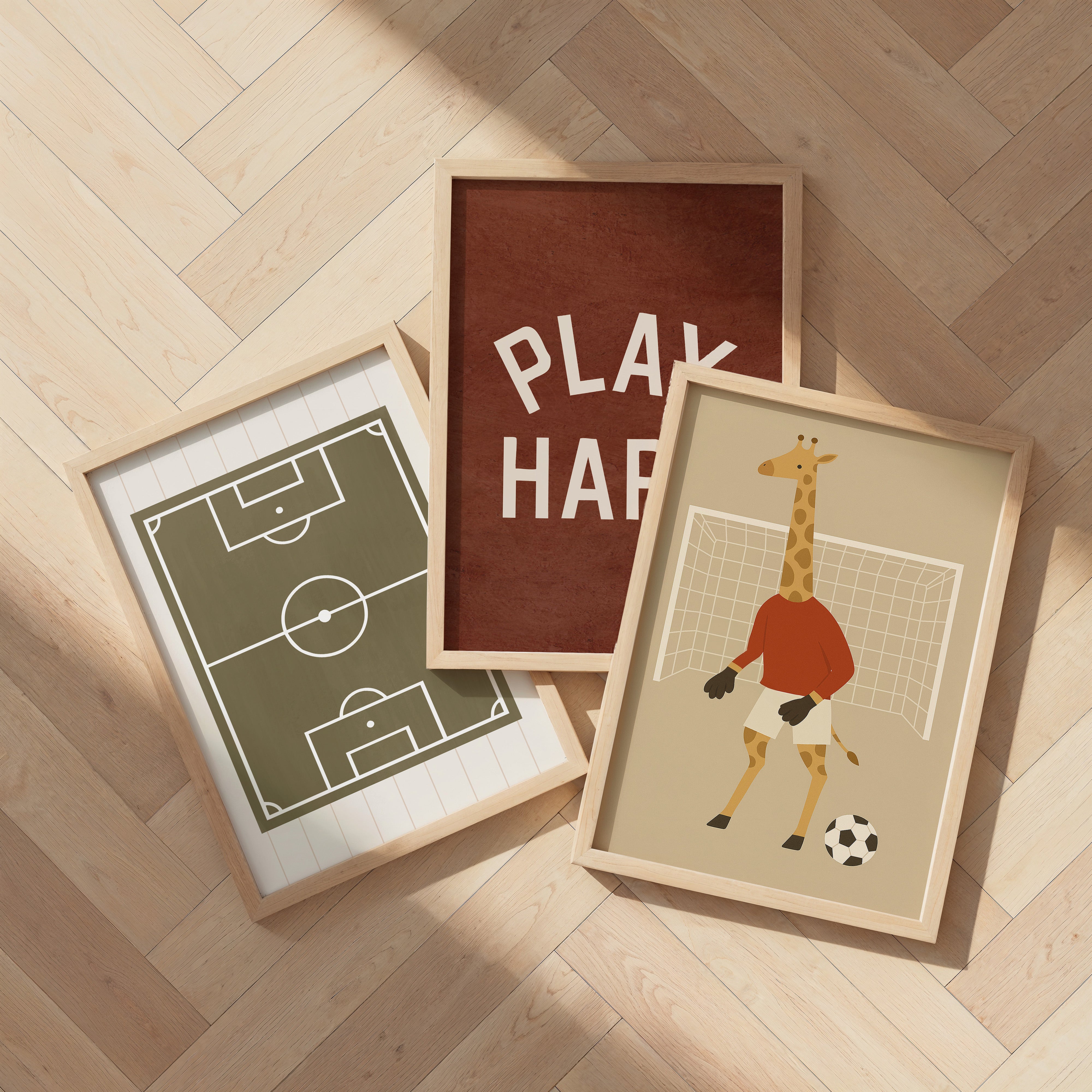 Kinderkamer poster - Voetbaldoel Giraf | Sport