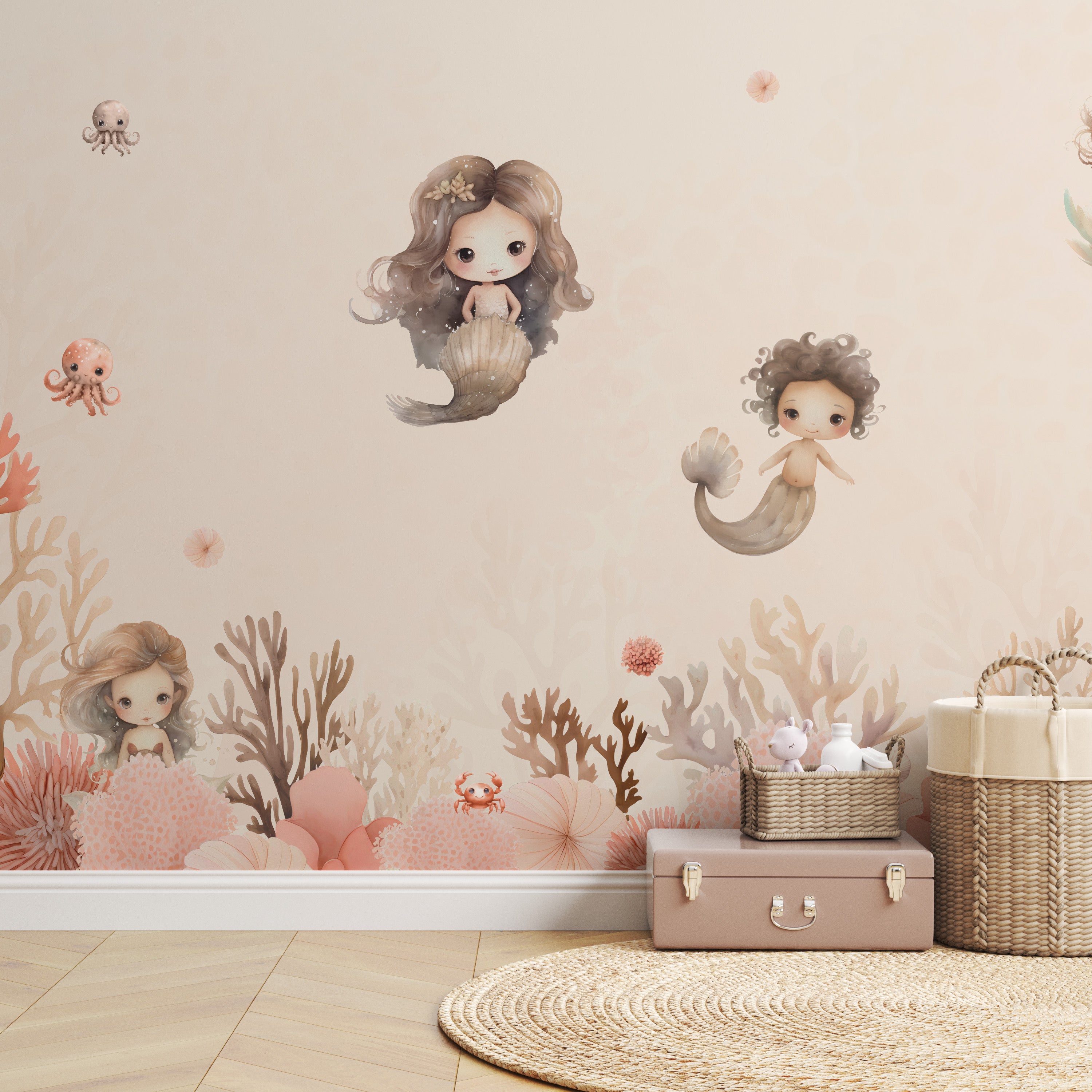 Collage behang Mermaids