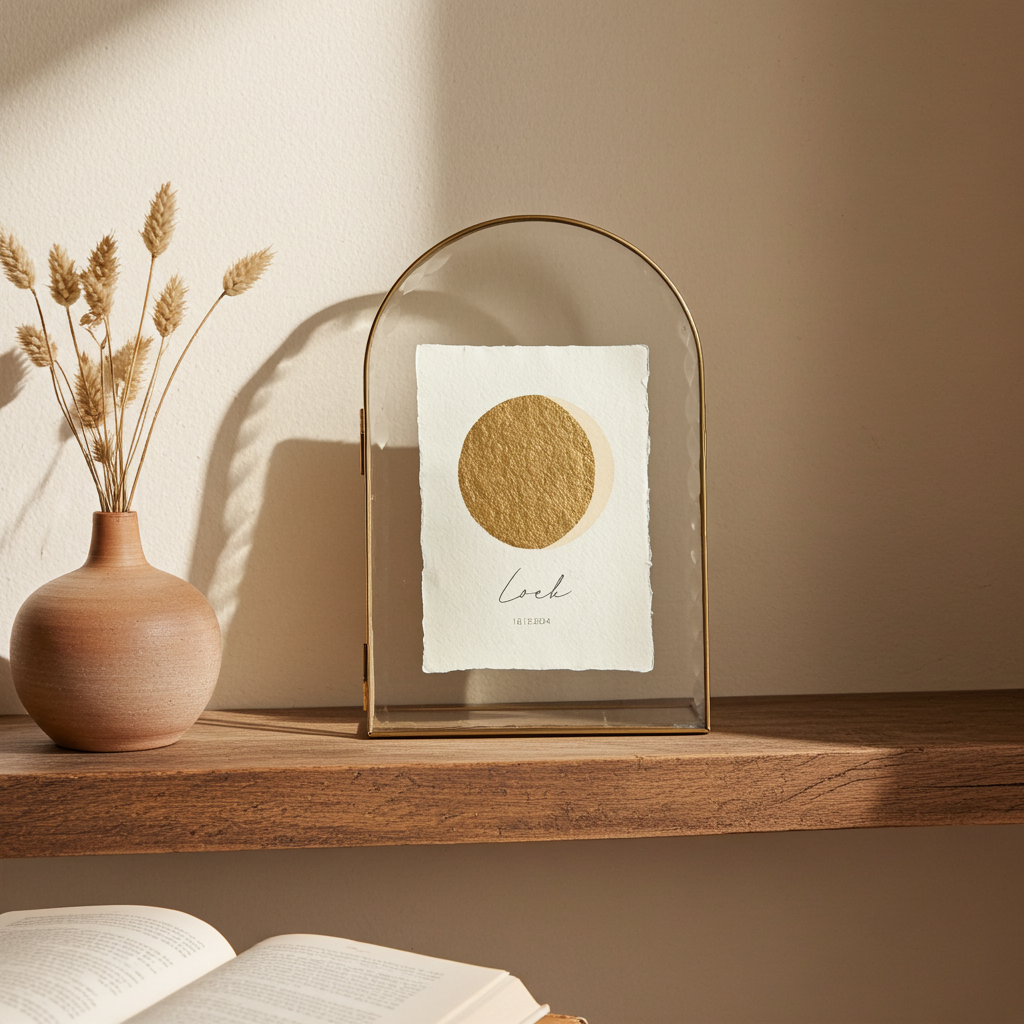 Moon phase poster - Beige