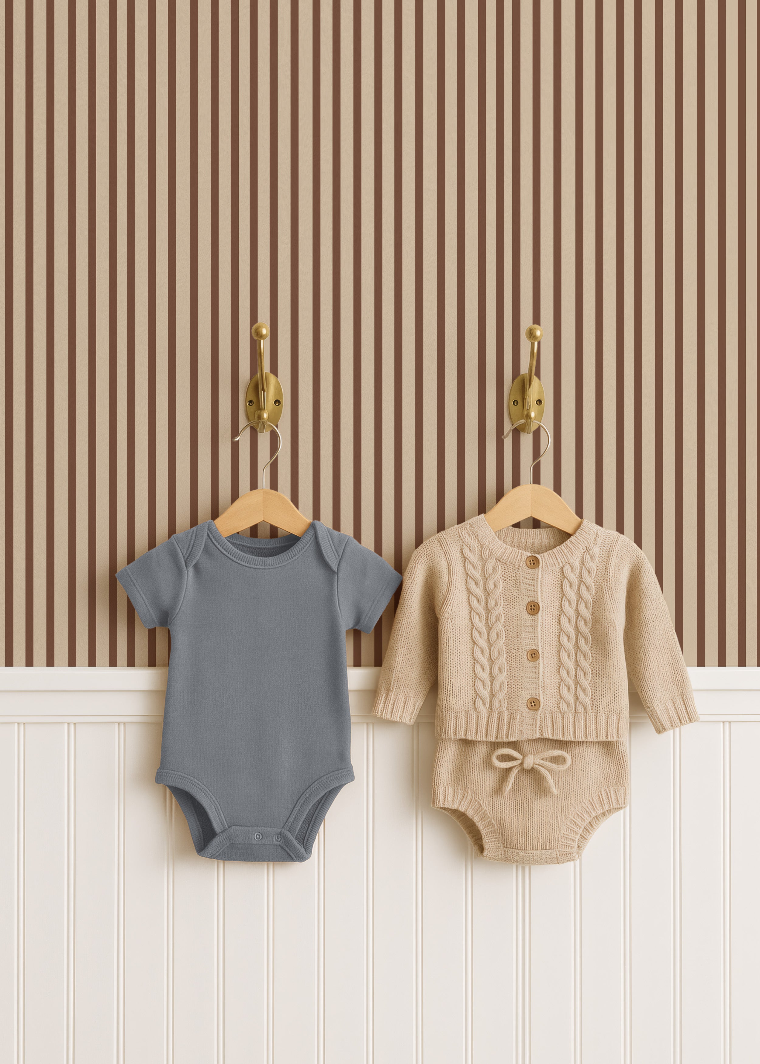 Behang Stripes - chocolate