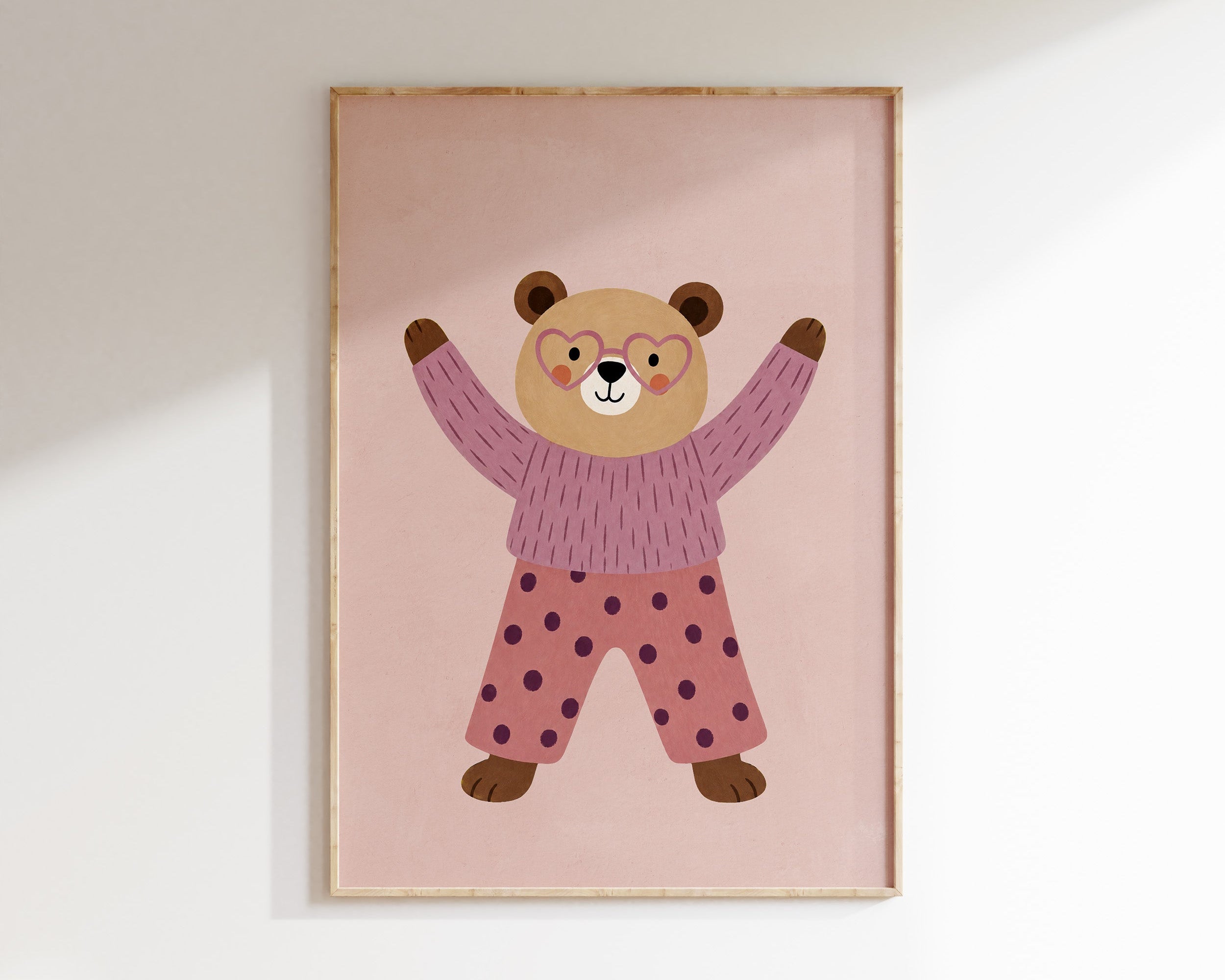Children's room print - Rabbit with Field Flowers