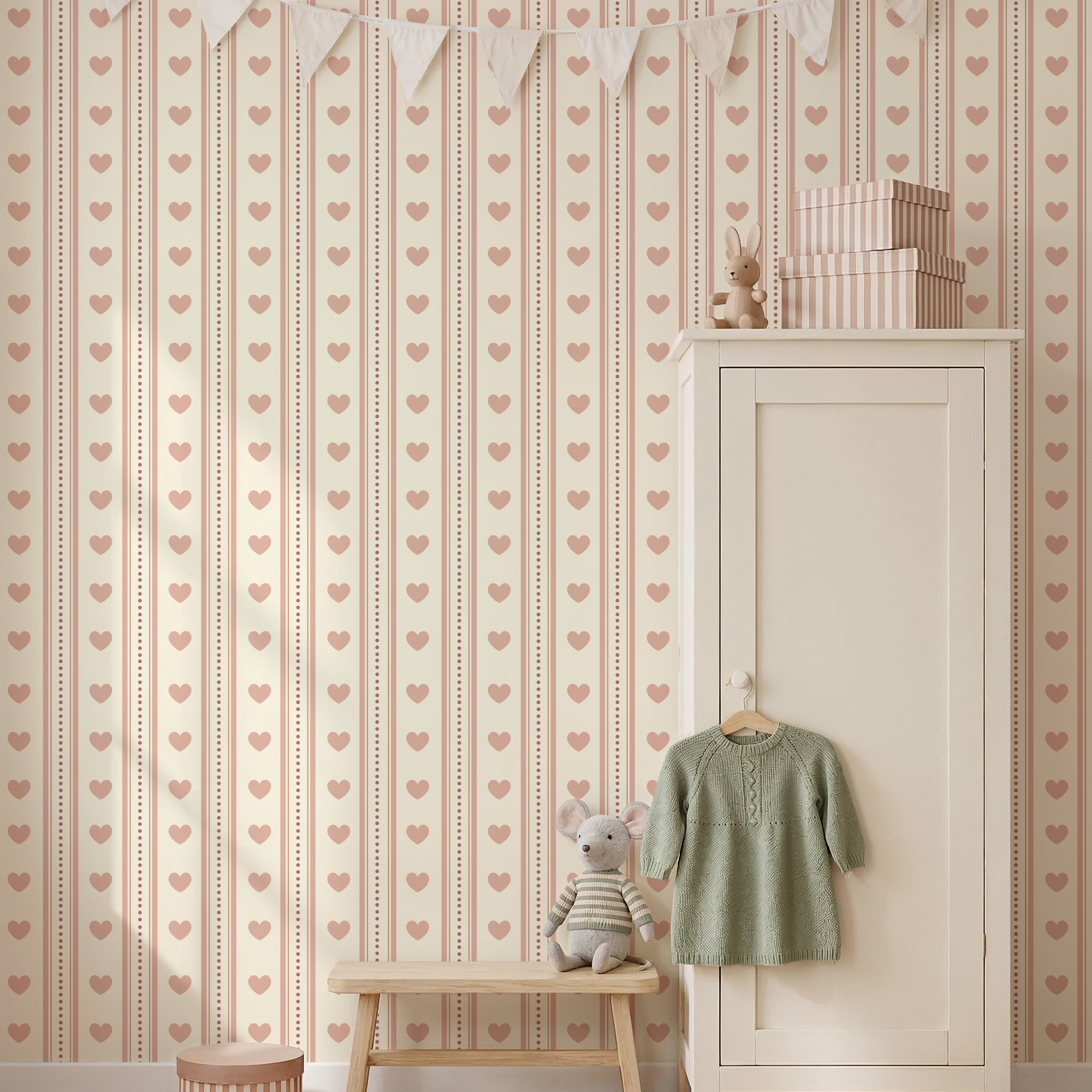 Wallpaper Vintage Hearts